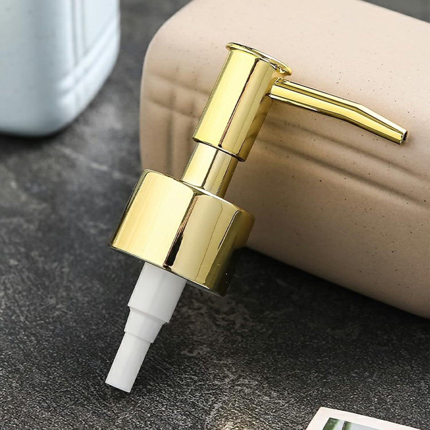 JYXR Lotion and Soap Dispenser Pump 2Pack,Replacement Pumps for Your Bottles,Include 2 Tubes(Golden)