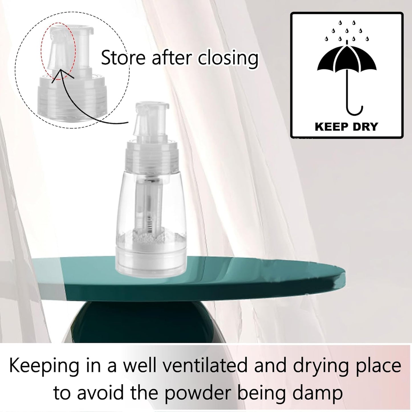 Aethland Powder Spray Bottle for Dry Shampoo, 2pcs Talc and Powder Applying Bottle, Refillable Hair Fiber Applicator for Hair Salon, Cleaning, Plants, Misting & Skin Care (180ml+180ml)