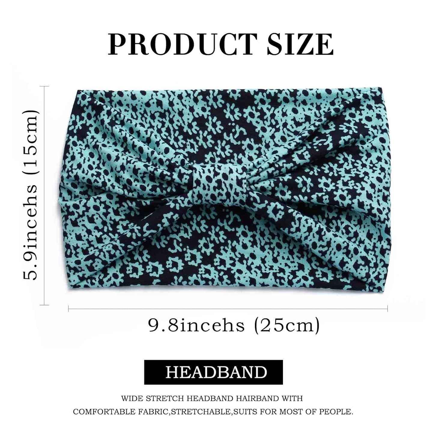 Acenail Wide Headbands Knotted Turban Headband Elastic Non Slip Hairbands Floral Workout Head Bands Yoga Cotton Hair Scarfs Boho Head Wraps Fashion Hair Accessories for Women 4Pcs(Gorgeous)