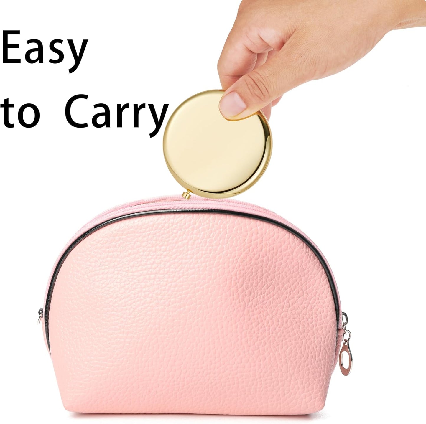Compact Mirror, Pocket Travel Makeup Mirror for Purse, Metal Round Shell, 2-Sided 1X/2X Magnifying, Portable, Folding, Handheld, Gold, 18 Pack