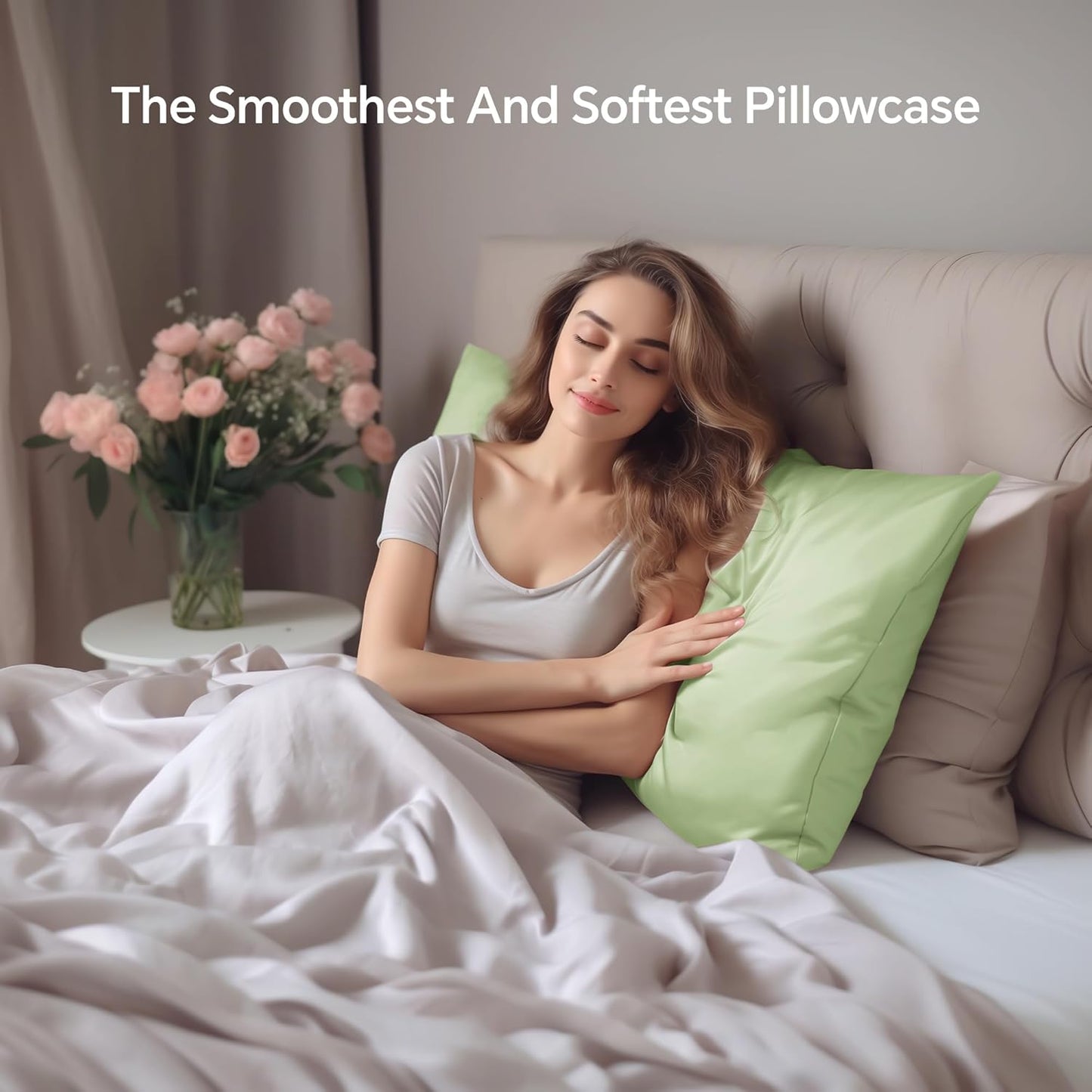 INFIIXSO Mulberry Silk Pillowcase for Hair and Skin, Silk Pillow Cases King Size with Hidden Zipper 20"x40", Extraordinary Smooth and Soft Cooling Pillow Cases for Hot Sleepers(Sage Green, 1 Pack)