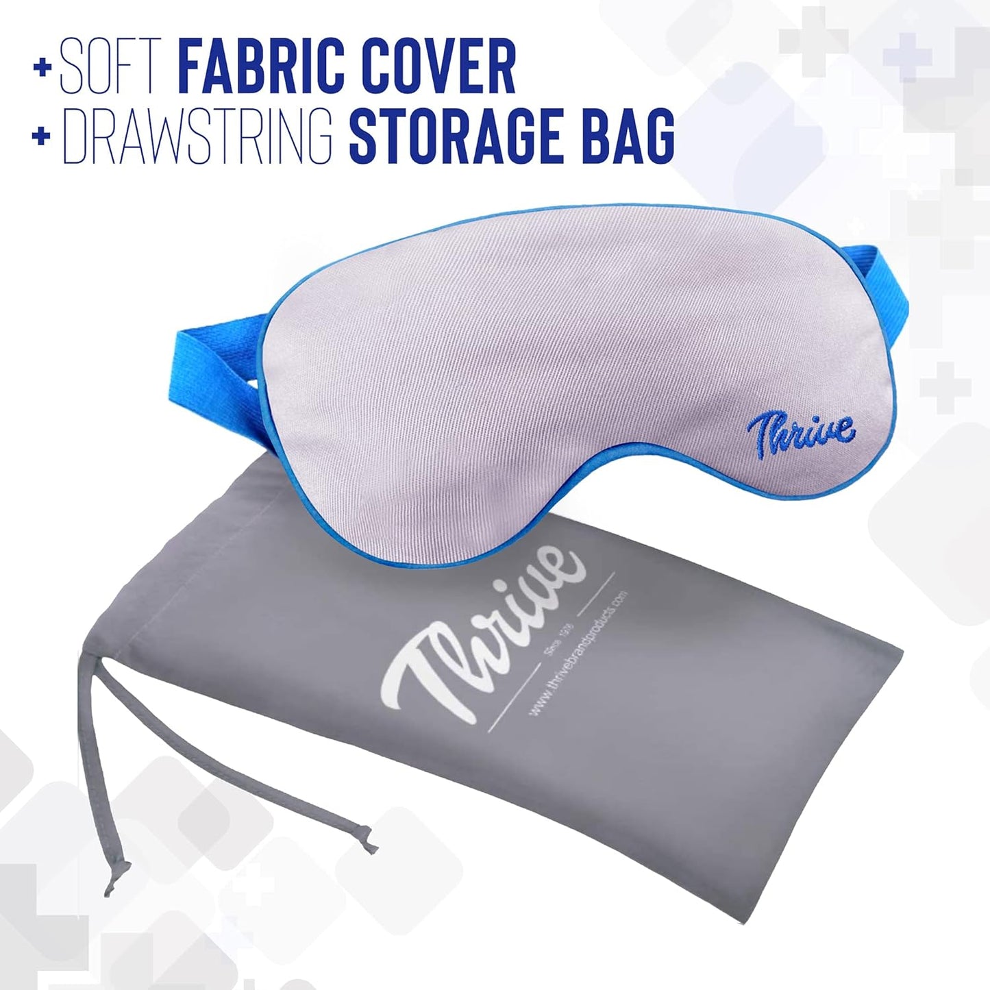 Thrive Cooling Eye Mask with Clay Beads - Gray, 1 Count - Microwavable & Freezable Weighted Compress, Washable Cover - Warm & Cold Compress for Dry Eyes & Puffiness Relief