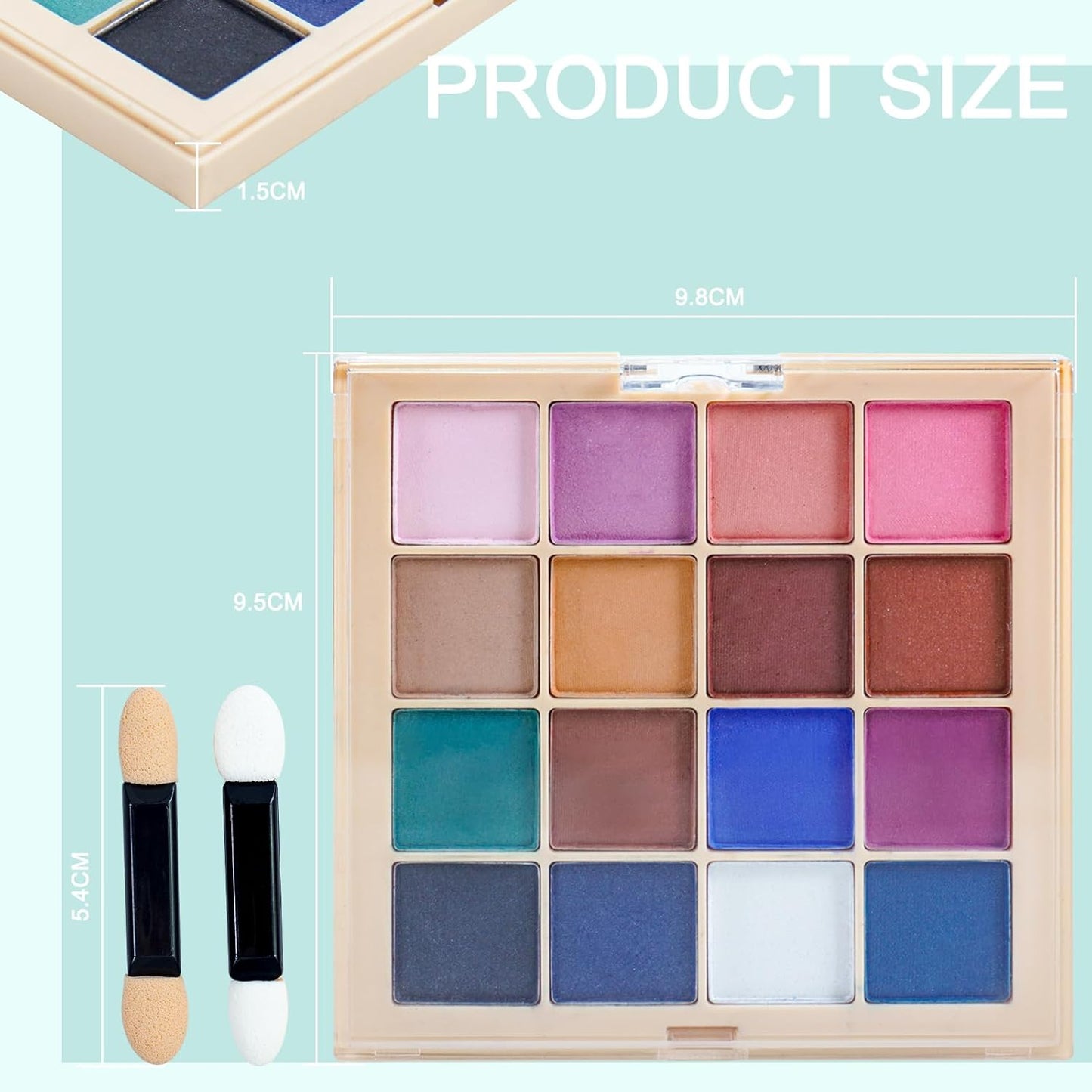 16 Colors Nail Pigment Powder Palette, Solid Pigment Powder for Nails Set Colored Nail Powder Pigmentos para Uñas, Nail Art Palette Manicure DIY Accessories