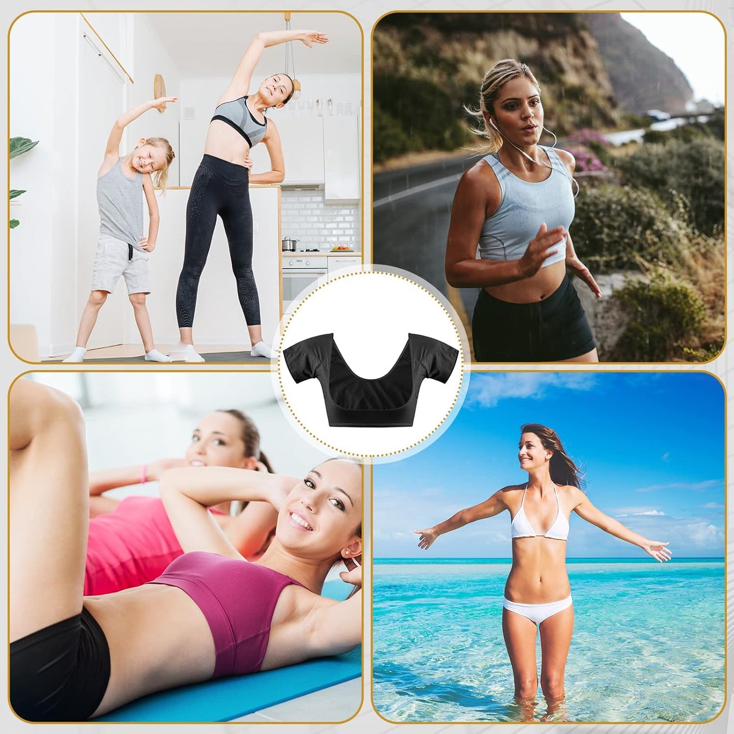 Zhanmai 3 Pcs Underarm Sweat Vest Armpit Sweat Proof Pads for Under Armpits Underarm Proof Pads for Women