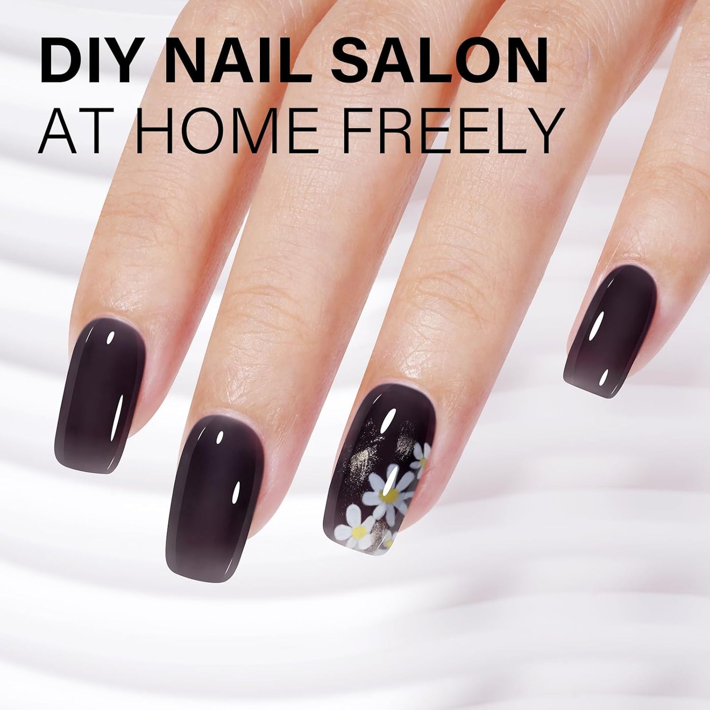 AILLSA Jelly Gel Nail Polish - Sheer Black Gel Polish Translucent Nails Gels Soak Off U V Gel Polishs Neutral Gel Polish for Nail Art Manicure DIY at Home 0.51 Fl Oz /GB48