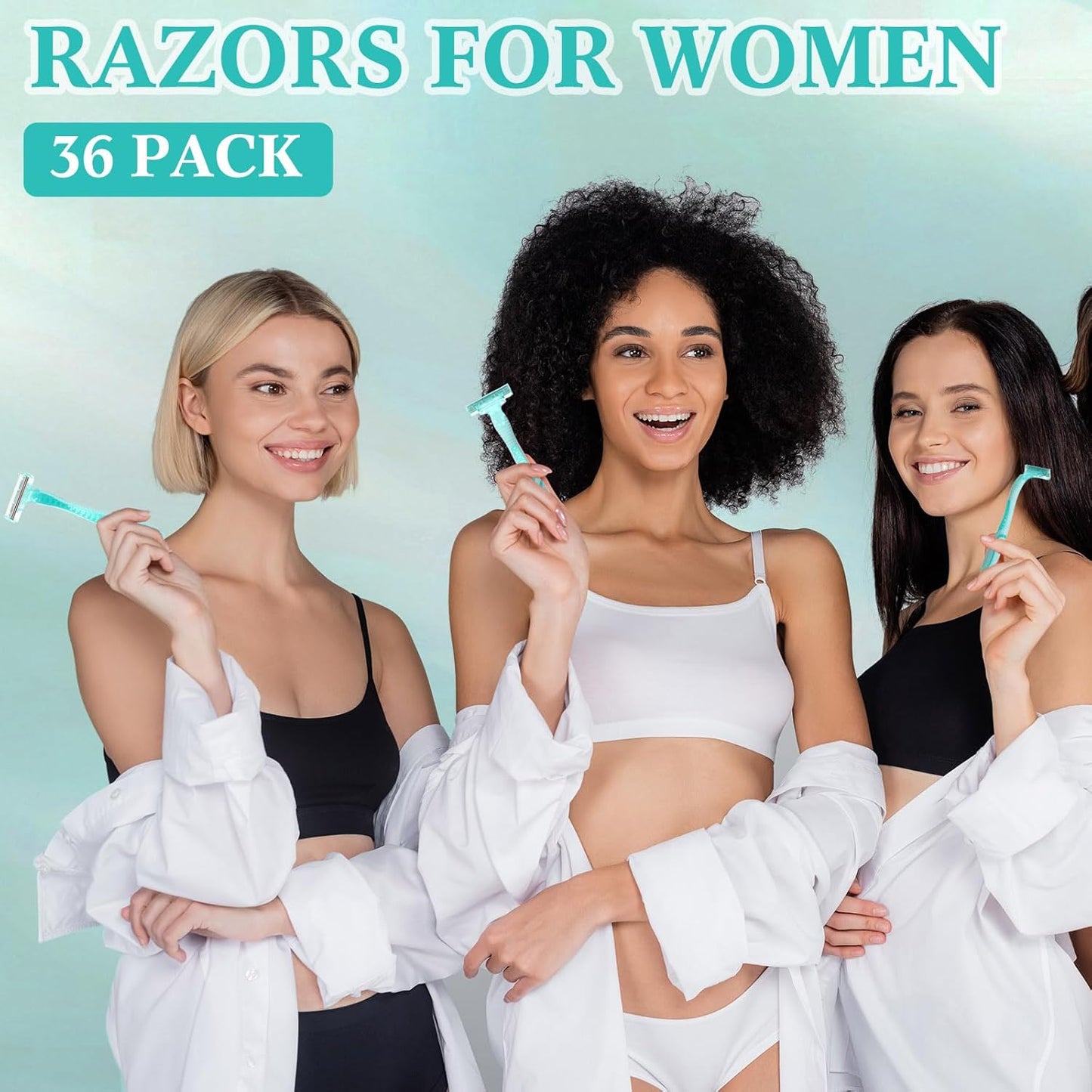 36 Count Women's Disposable Razors Bulk 3 Blade Razors For Women Shaver For Women Sensitive Skin Comfortable Shave For Bathing Hotel Travel