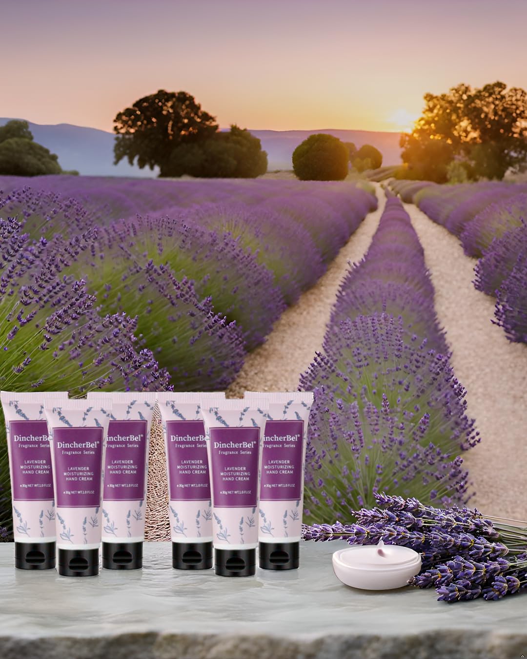 DincherBel 100 Pack Lavender Moisturizing Hand Cream Set - Travel Size Non-Greasy Hand Lotion Set for Dry Skin, Instant Moisturizing Hand Cream for Women, 1.0 oz/30 ml