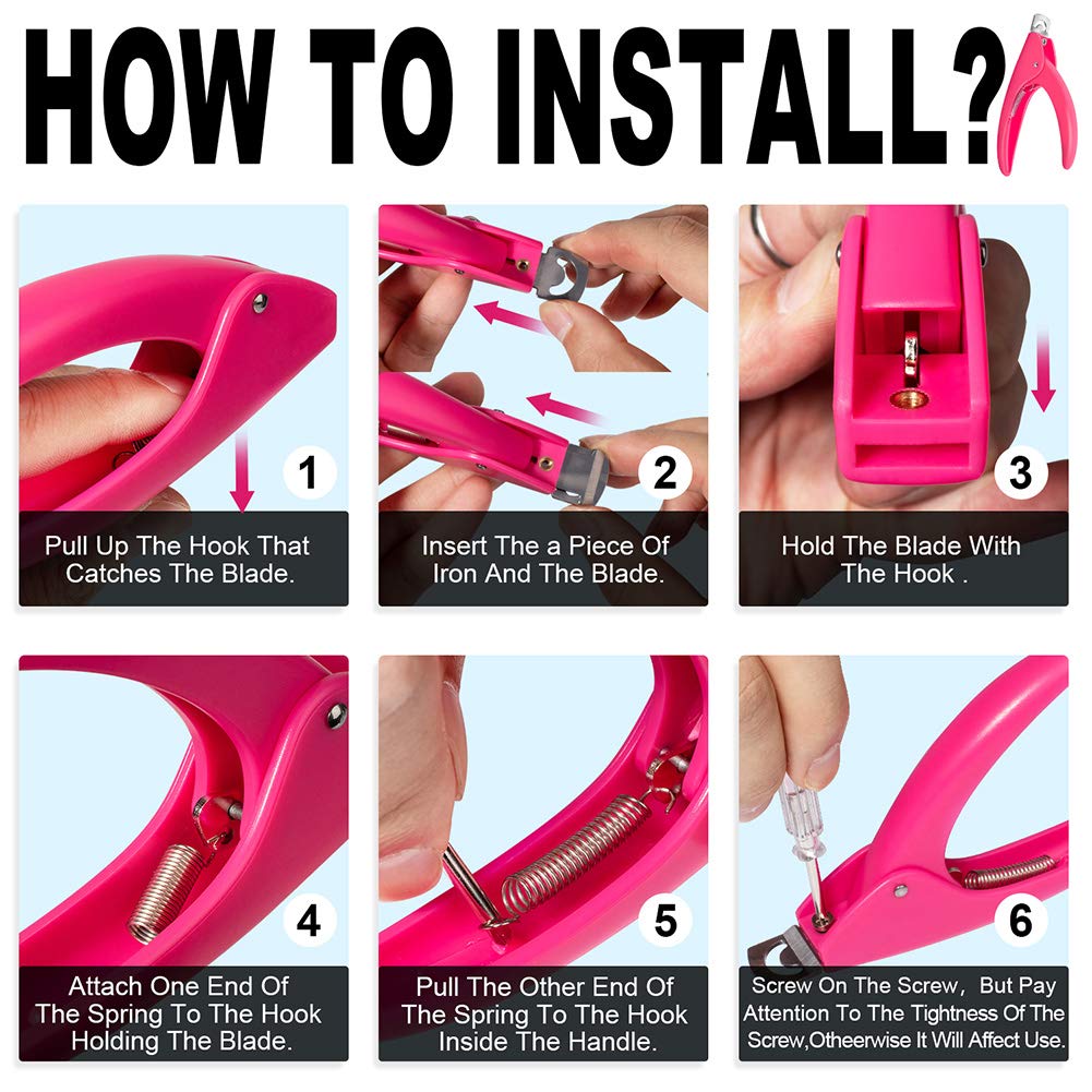 Pink Adjustable Artificial Acrylic Fake Nail False Nail Tip Clipper Cutter Trimmer Manicure Pedicure Sharp Blade Clip Tool For Salon Home Nail Art Beauty Design DIY