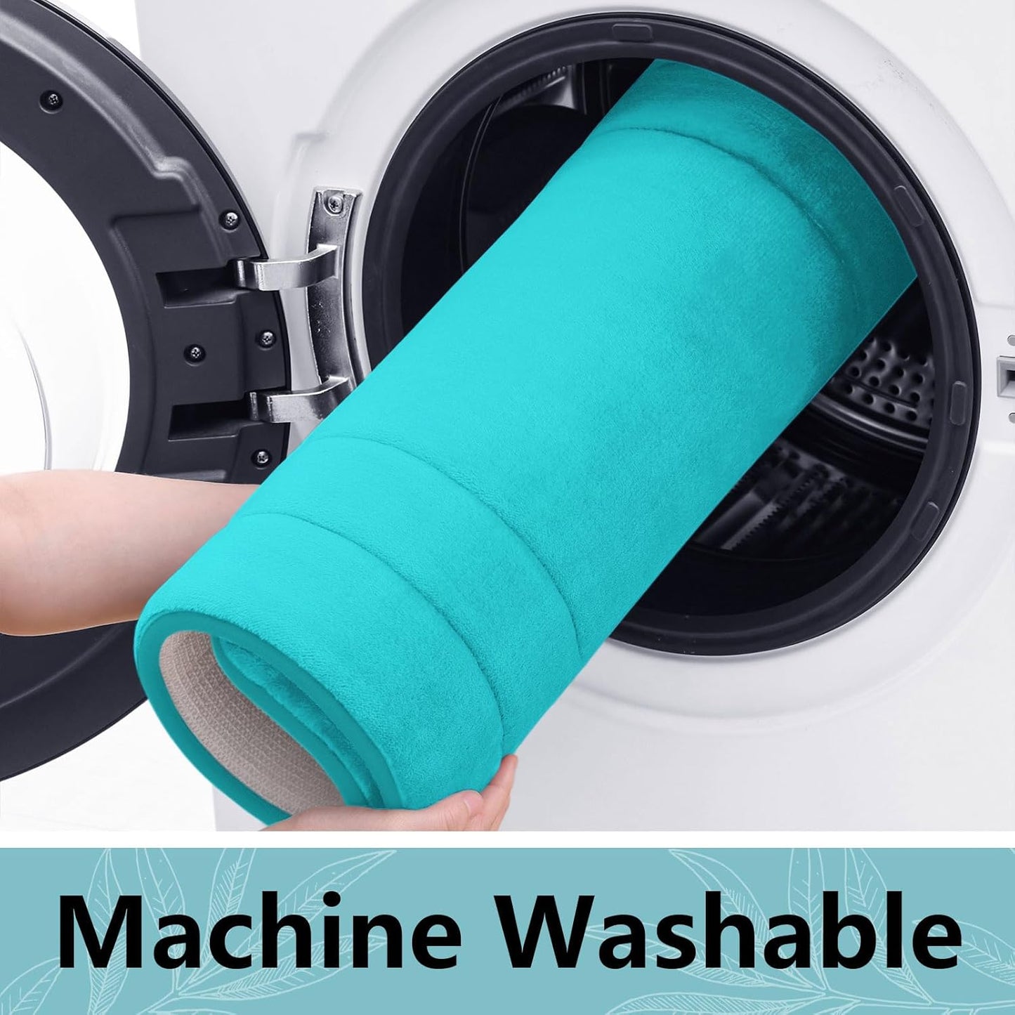 Arotive Memory Foam Bathroom Rug Mat 24x16, Ultra Soft and Absorbent Bath Mat, Machine Wash Dry, Comfortable Bath Rug Carpet for Bathroom Floor, Tub and Shower, Teal