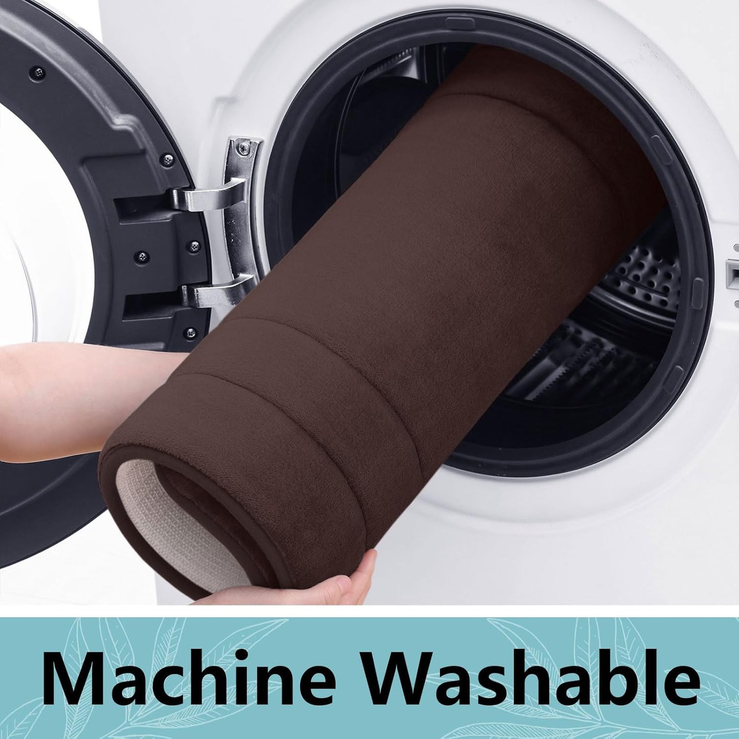 Arotive Memory Foam Bathroom Rug Mat 24x16, Ultra Soft and Absorbent Bath Mat, Machine Wash Dry, Comfortable Bath Rug Carpet for Bathroom Floor, Tub and Shower, Brown