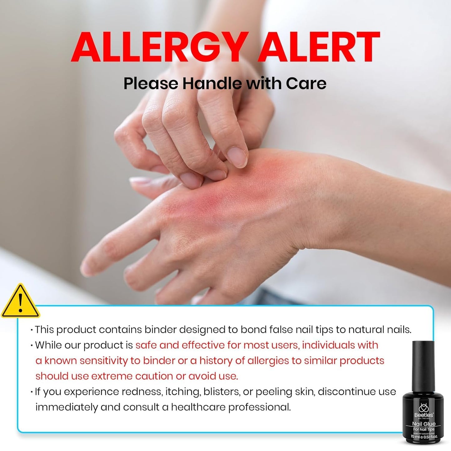 beetles Gel Polish 2 Pcs 15ml Nail Glue Kit for Acrylic Nails, 5 in 1 Super Strong Brush in Nail Gel Glue for False Nails Tips and Gel Nail Polish Led Lamp Required Nail Art Gift