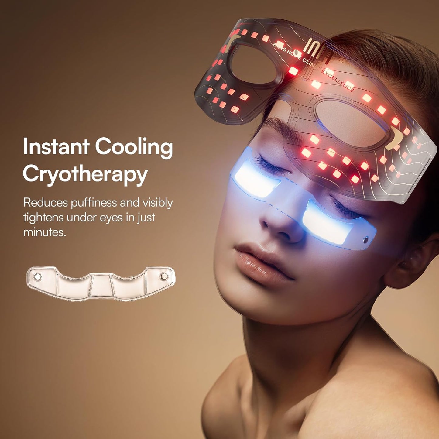 Red Light Therapy Eye Mask for Under Eye Treatment & Rejuvenation - Skincare Device for Dark Circles, Wrinkles, Forehead Lines, Crow's Feet