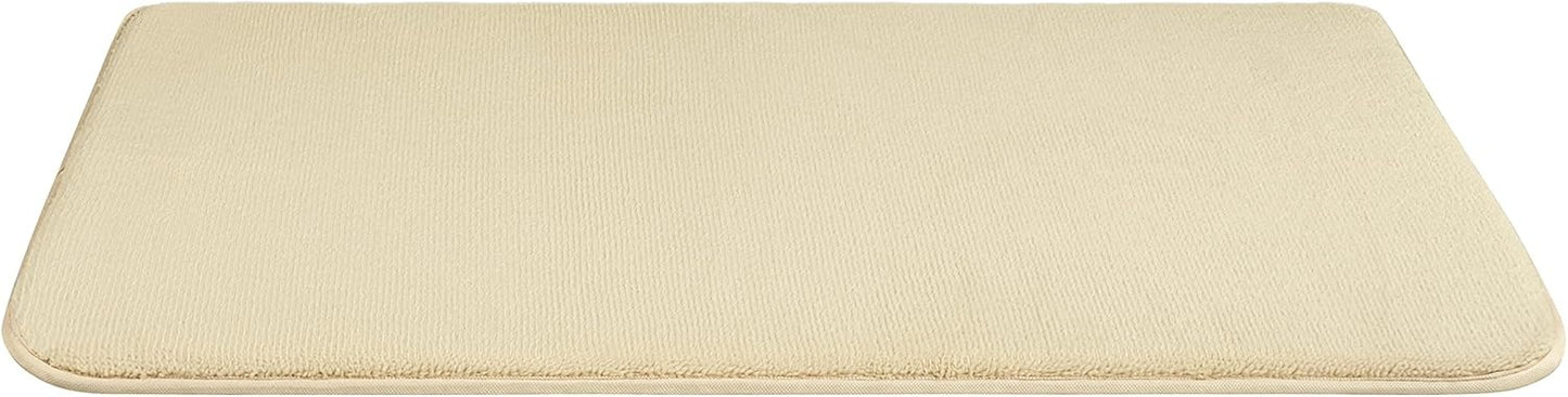 American Soft Linen 21x32 Fluffy Foamed Slip Reducer Bath Rug, Machine Washable Area Bath Mat Rugs for Bathroom, Beige