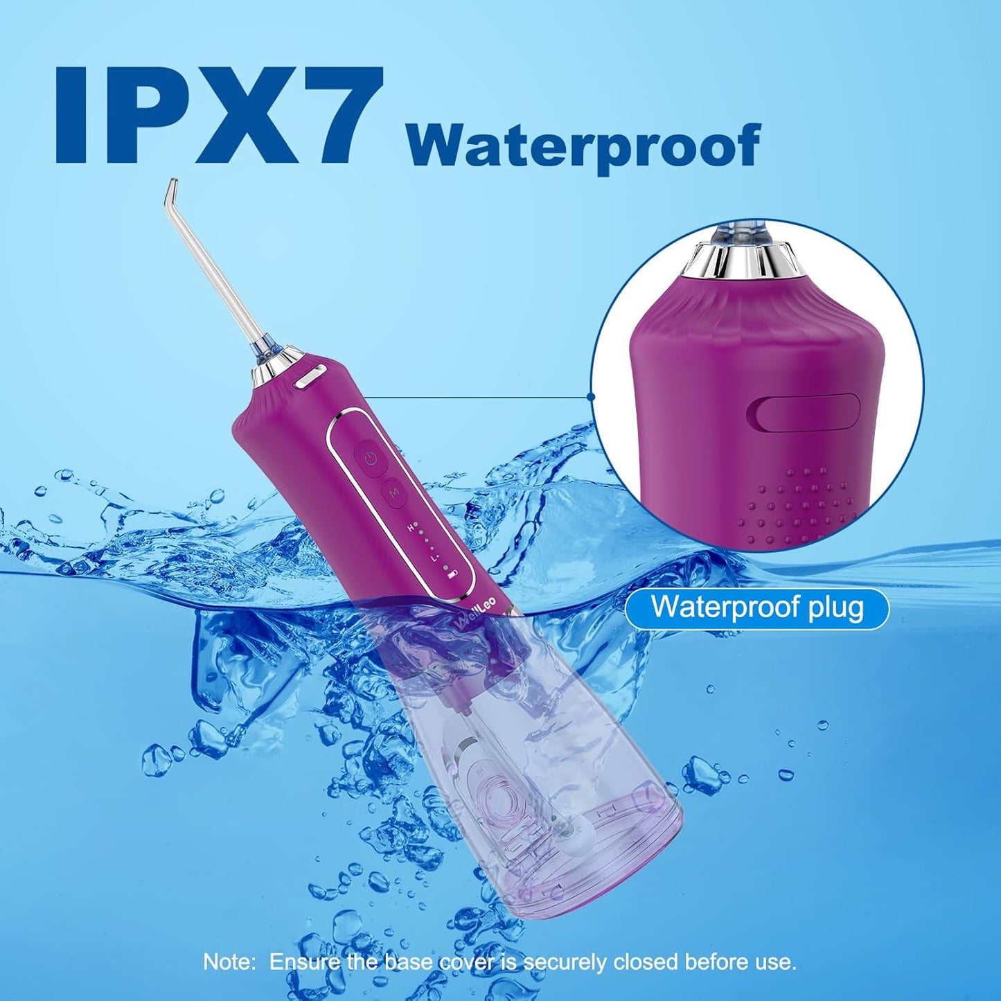 Water Flosser for Teeth, 300ML Cordless Oral Irrigator Rechargeable Dental Flosser Picks with 5 Modes 5 Jet Tips,IPX7 Waterproof Teeth Cleaner for Braces Gum Care, Home Travel Use