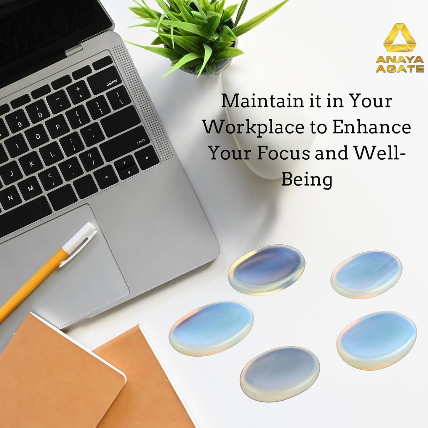 Opalite Worry Stones – Crystal Thumb Worry Stones for Anxiety, Stress – Relaxing and Soothing Balance Stones for Meditation, Stress Relief – Healing Stones and Crystals for Men and Women