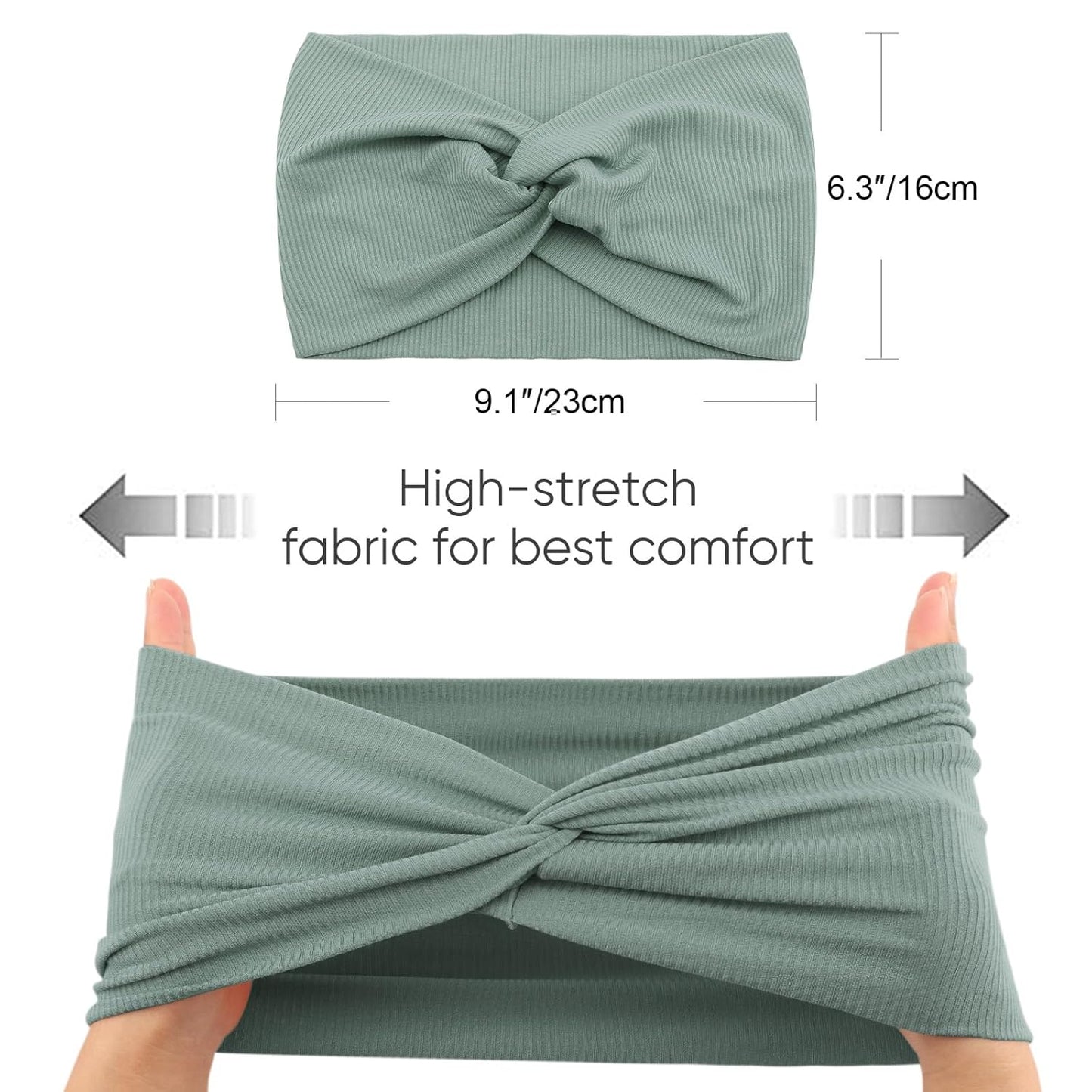 DRESHOW 4 Pack Turban Headbands for Women Wide Vintage Head Wraps Knotted Cute Hair Band Accessories