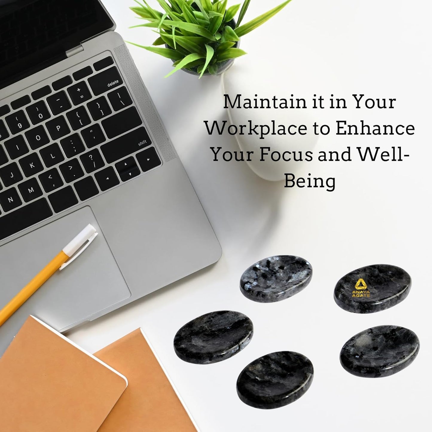 Larvikite Worry Stones – Crystal Thumb Worry Stone for Anguish, Stress – Relaxing & Soothing Balance Stones for Meditation, Relief – Healing Stones & Crystals for Men, Women