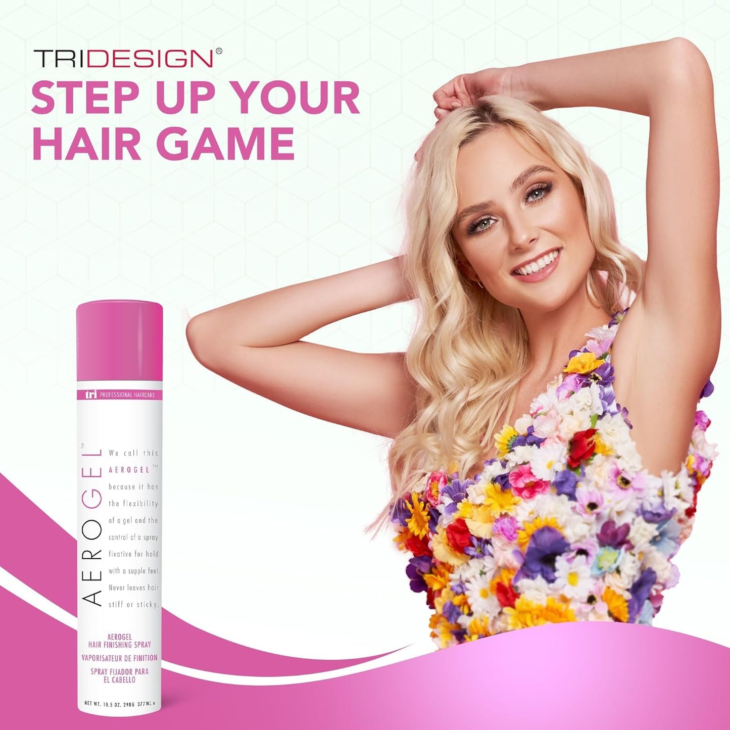 TRIDESIGN Aerogel Hairspray - Strong Hold Hair Finishing Spray for Volumizing & Control, Flexible Styling for All Hair Types, Non-Sticky and Scented - For Women and Men - Pack of 2 (10.5 Oz)