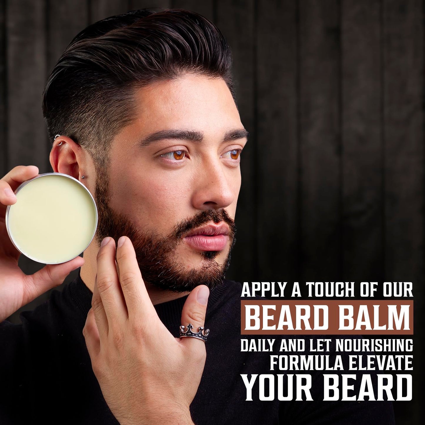 Viking Revolution 4 Beard Balm Variety Pack (1oz Each) - Sandalwood, Pine & Cedar, Bay Rum, Clary Sage - Styles, Strengthens and Softens Beards and Mustaches - Wax for Men