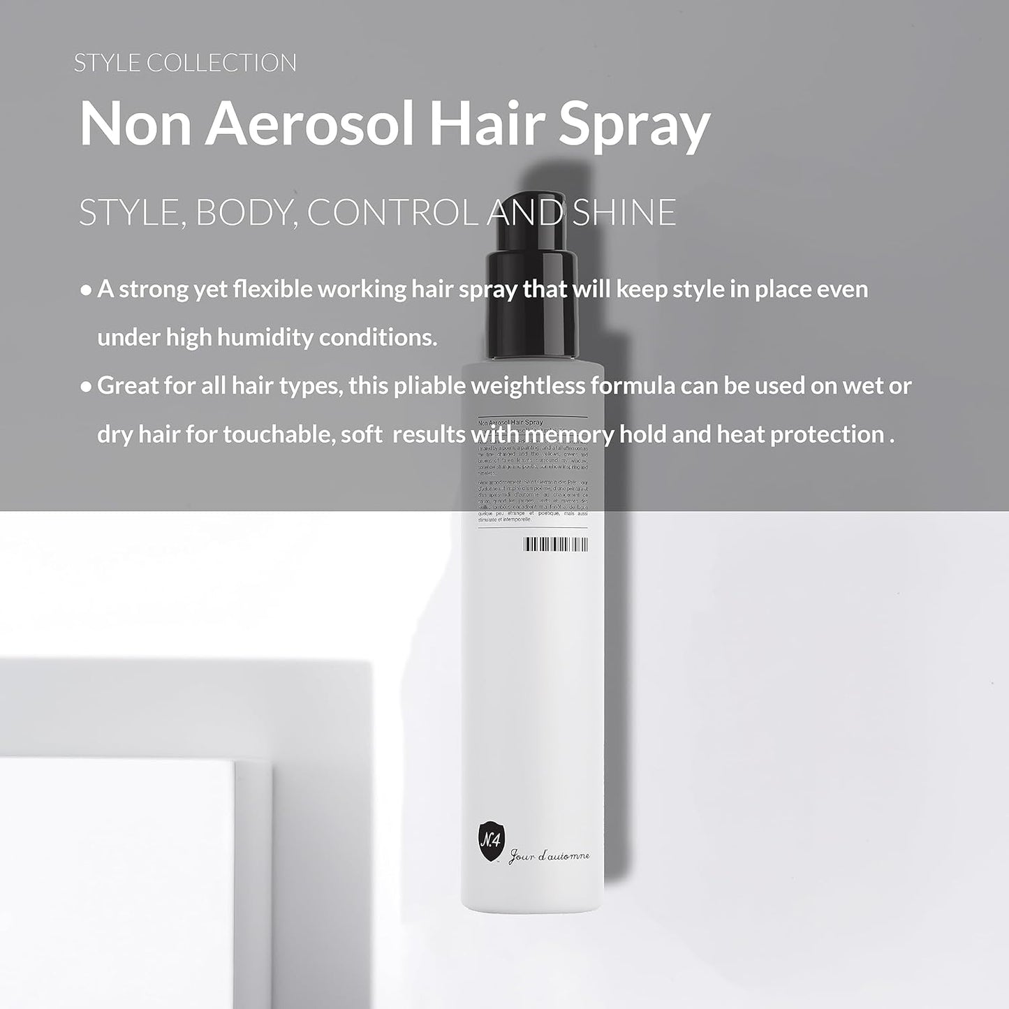 Number 4 Hairspray for Women and Men, Non Aerosol Strong Hold Hair Spray, 6.7 oz