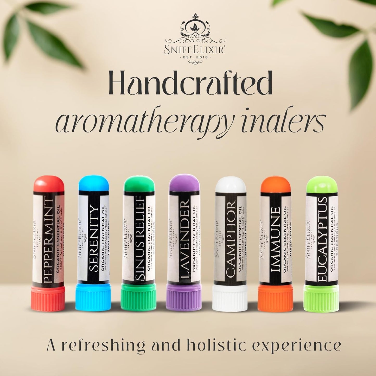 Serenity Nasal Inhaler Stick, Aromatherapy Oils for Calm, Stress Relief, & Mood with Ylang Ylang & Mandarin Essential Oil