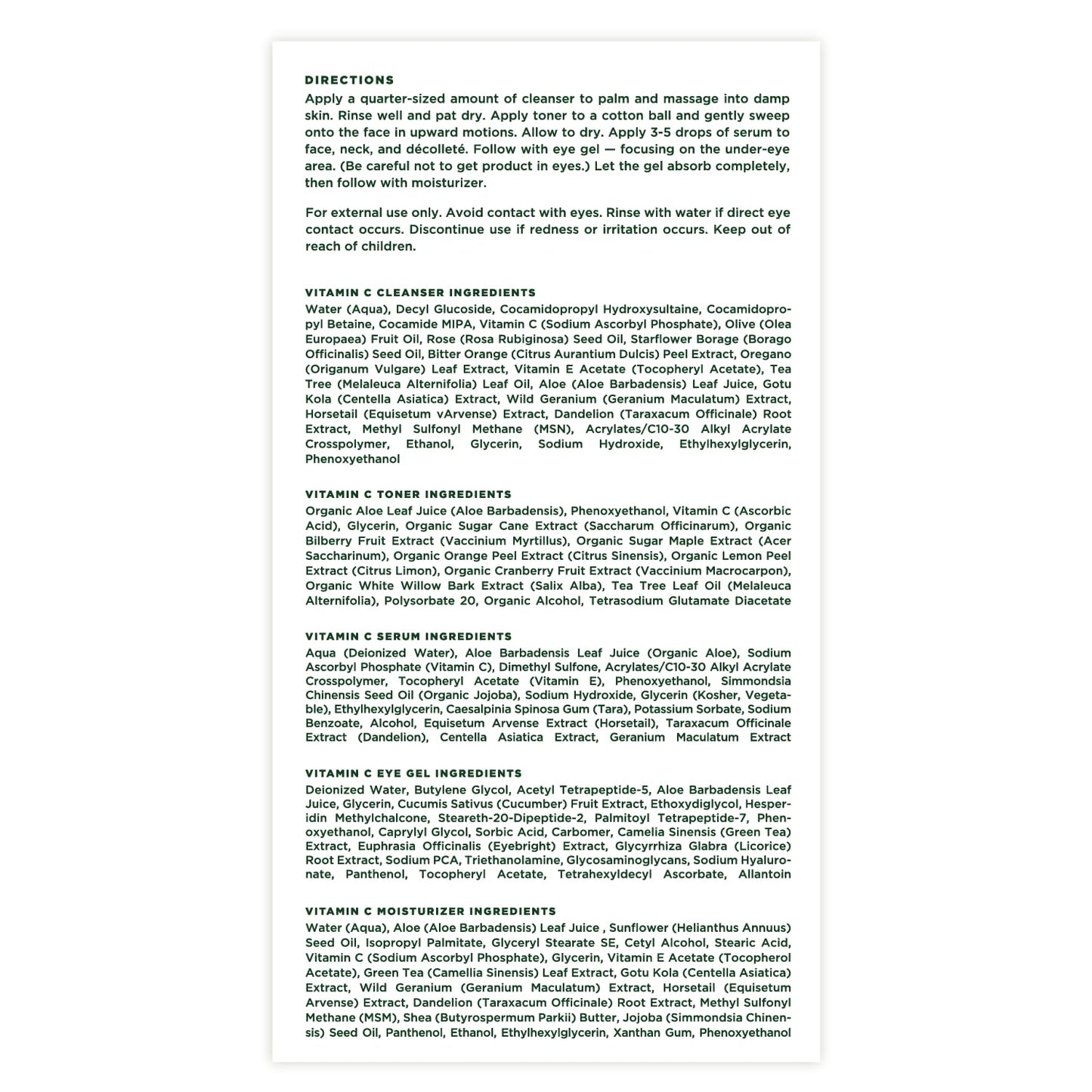 Tree of Life Beauty Ultimate Skin Care Set, Brightening, Firming, Hydrating, Moisturizing, Brightening, Complete Face Care Regimen - Total Vitamin C Face Serum Collection 5pack