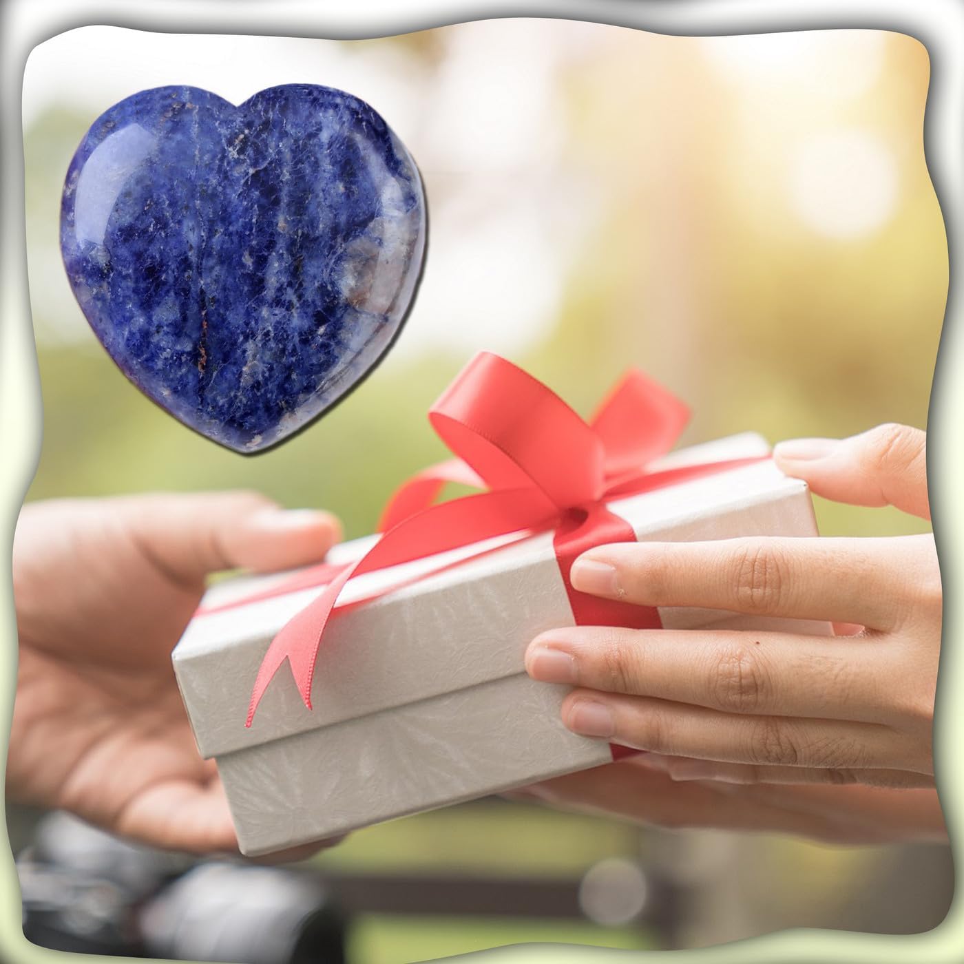 MAIBAOTA 60 mm Blue Sodalite Crystals Large Heart Stone Healing Crystals Heart Reiki Crystal Gemstone Polished Heart Shaped Rocks Meditation Mothers Day Crystal Gifts for Mom Her