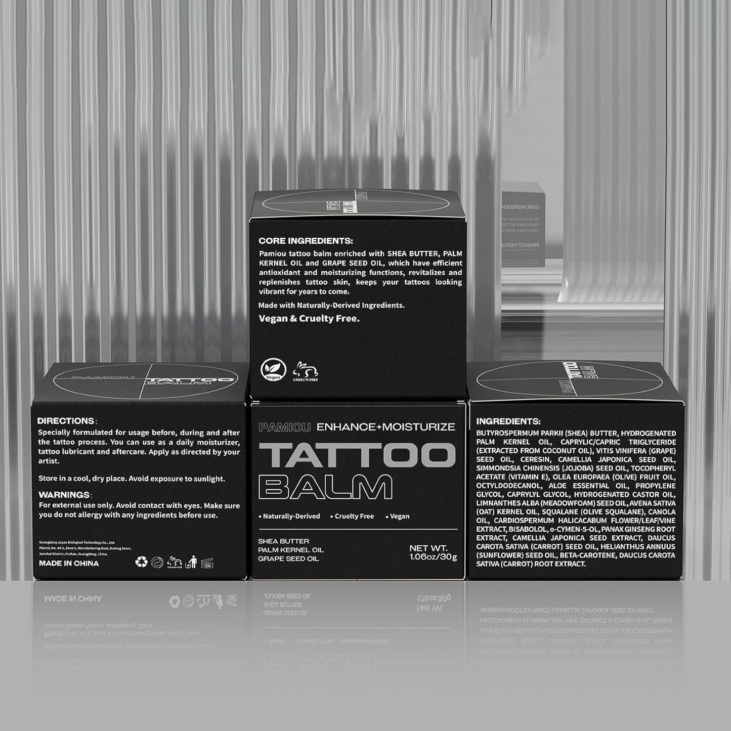Tattoo Aftercare Balm, Tattooed Skin Moisturizer & Color Enhancement, Cream Butter For New & Old Tattoos, Naturally-Derived Ingredients, Petroleum Free, Fragrance Free - 1.06oz