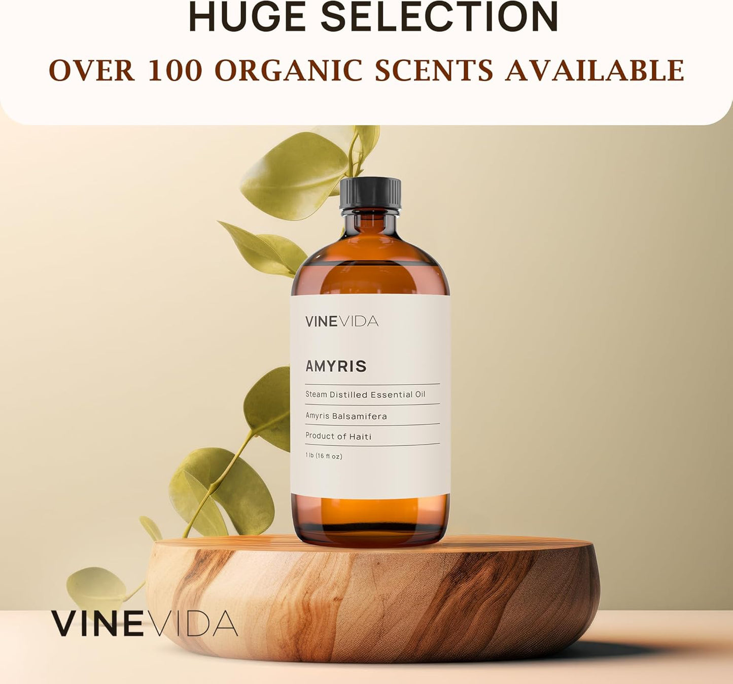 VINEVIDA Amyris Essential Oil 16 oz - Undiluted Oil for DIY Candles & Soap Making - Safe for Skin