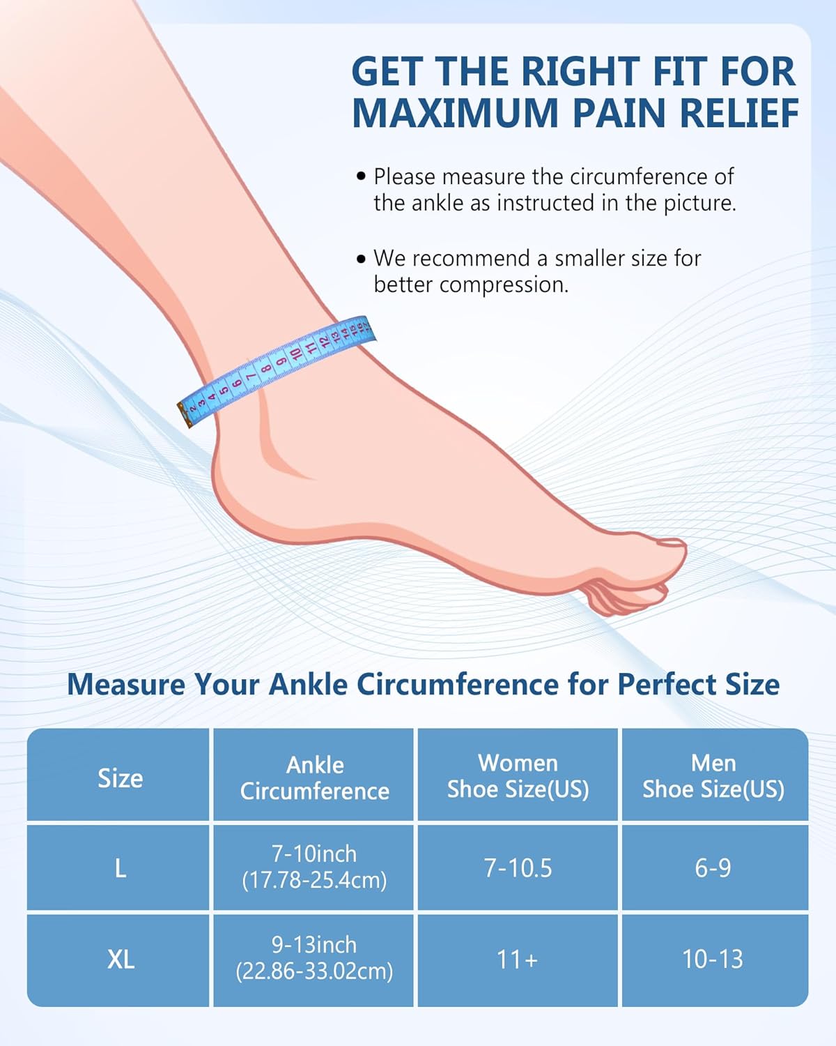 Ankle Foot Ice Pack Wrap for Injuries, Reusable Gel Ice Pack for Hot & Cold Therapy, Cold Therapy Compression Sleeve for Achilles Tendonitis,Plantar Fasciitis,Swelling,Sprained,Pain Relie