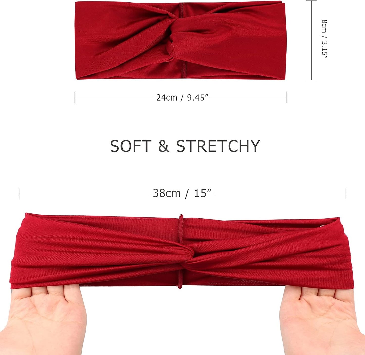 DRESHOW 8 Pack Headbands for Women Yoga Knotted Headbands Elastic Criss Cross Hair Accessories Sports Head Wrap Non Slip