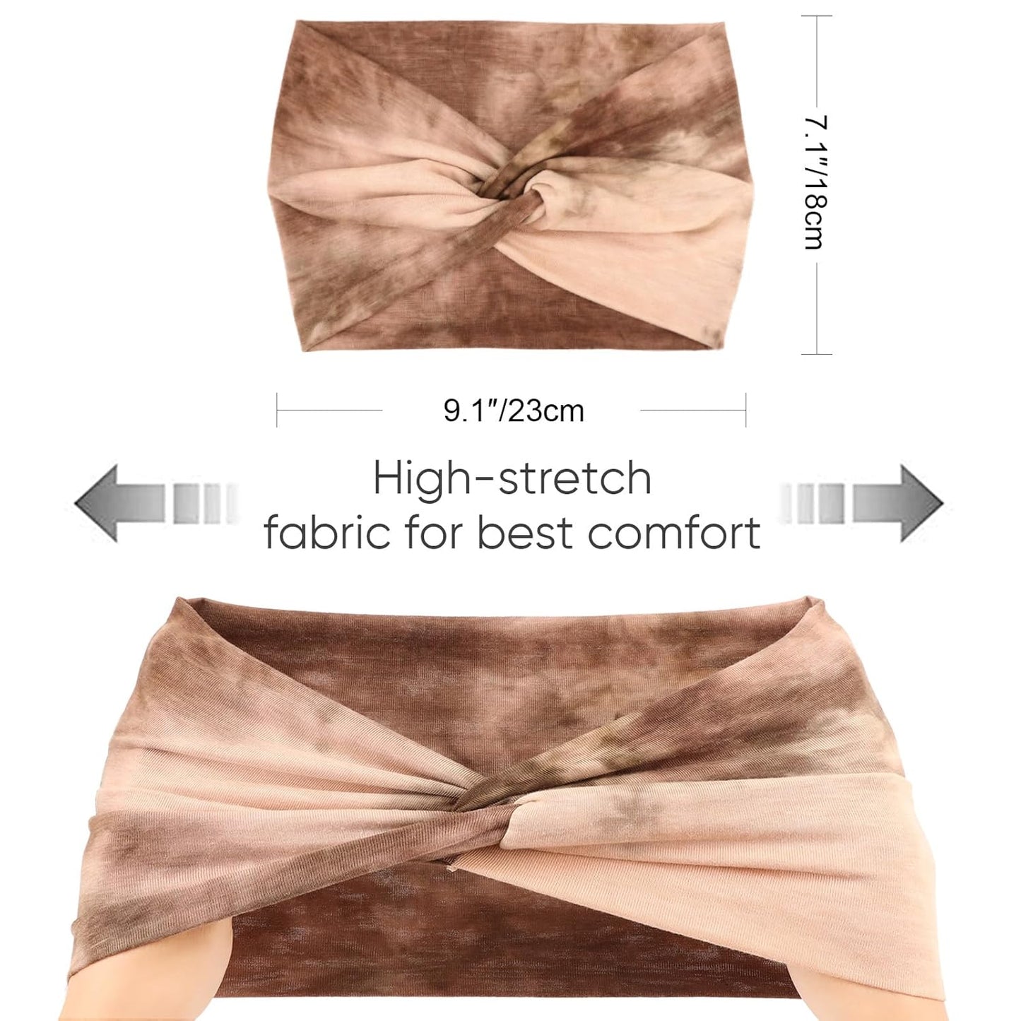 DRESHOW 4 Pack Turban Headbands for Women Wide Vintage Head Wraps Knotted Cute Hair Band Accessories