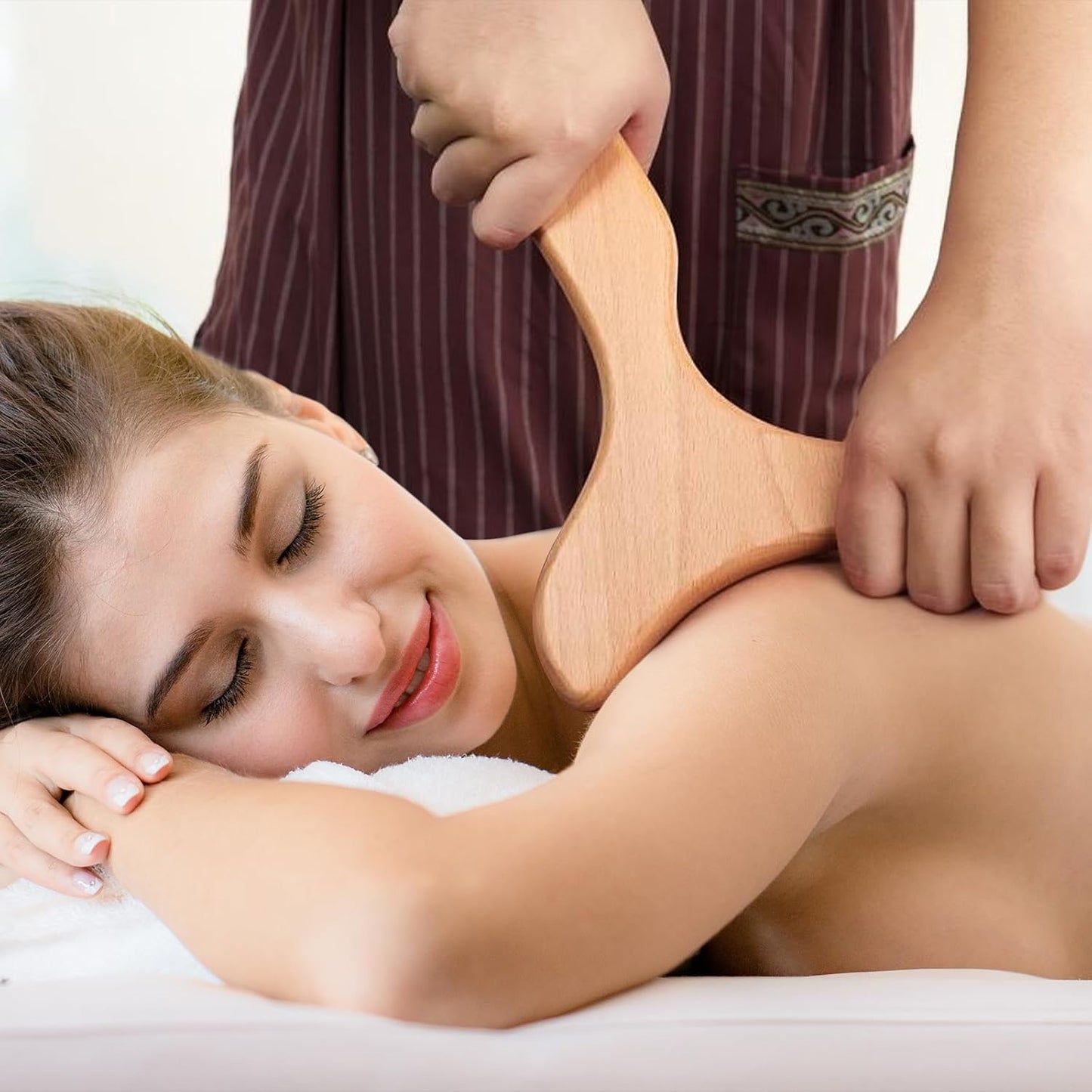 7-in-1 Wood Therapy Massage Kit, Perform Lymphatic Drainage, Relax Your Muscles, Relief Pain for Muscle, Anti-Cellulite