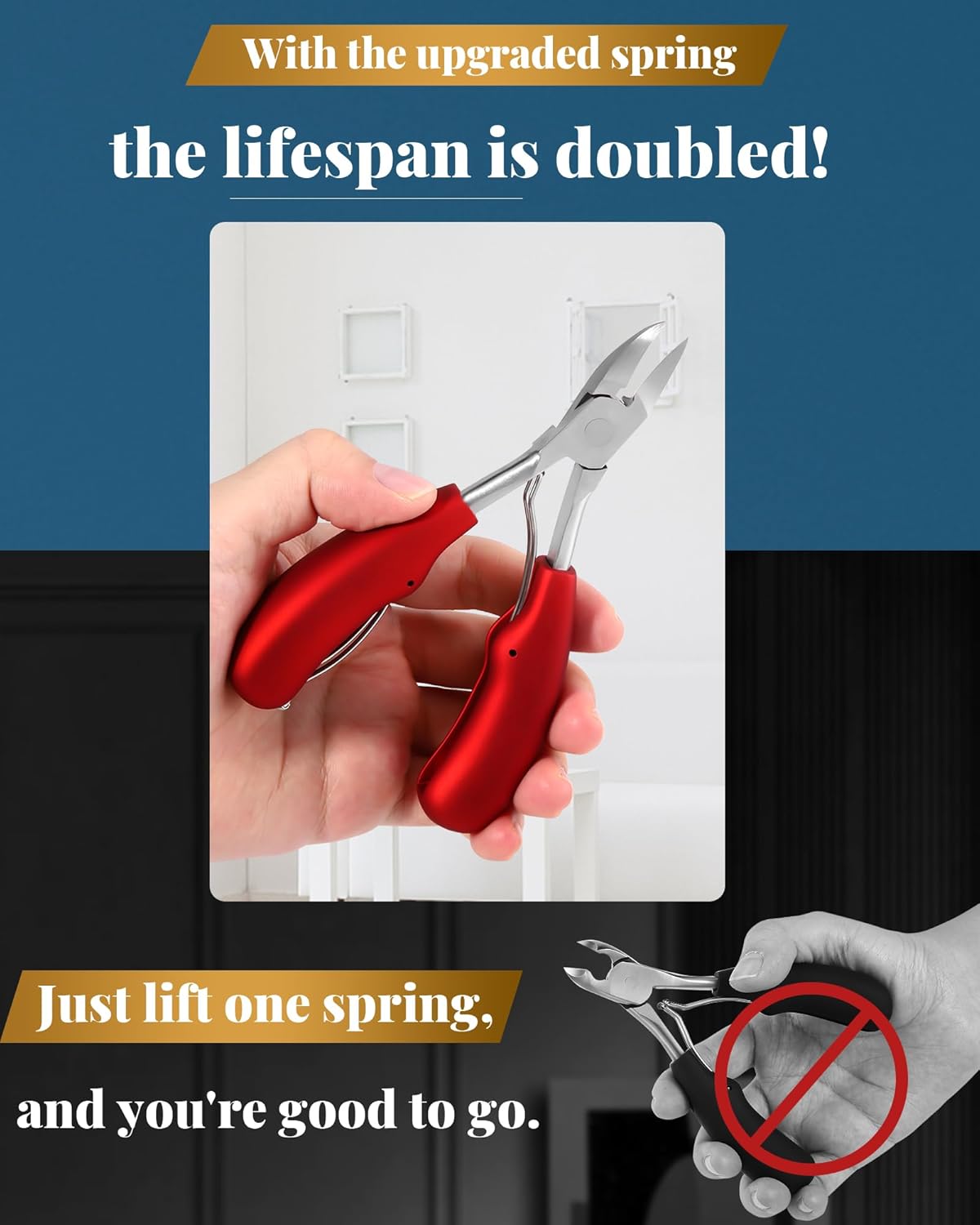 Nail Clippers Set,Toe Nail Clippers for Ingrown & Thick Toenails,Toe Nail Clippers for Thick Nails for Seniors Men Women,Professional Heavy Duty Toenail Clippers with Stainless Steel 4Pcs (red)