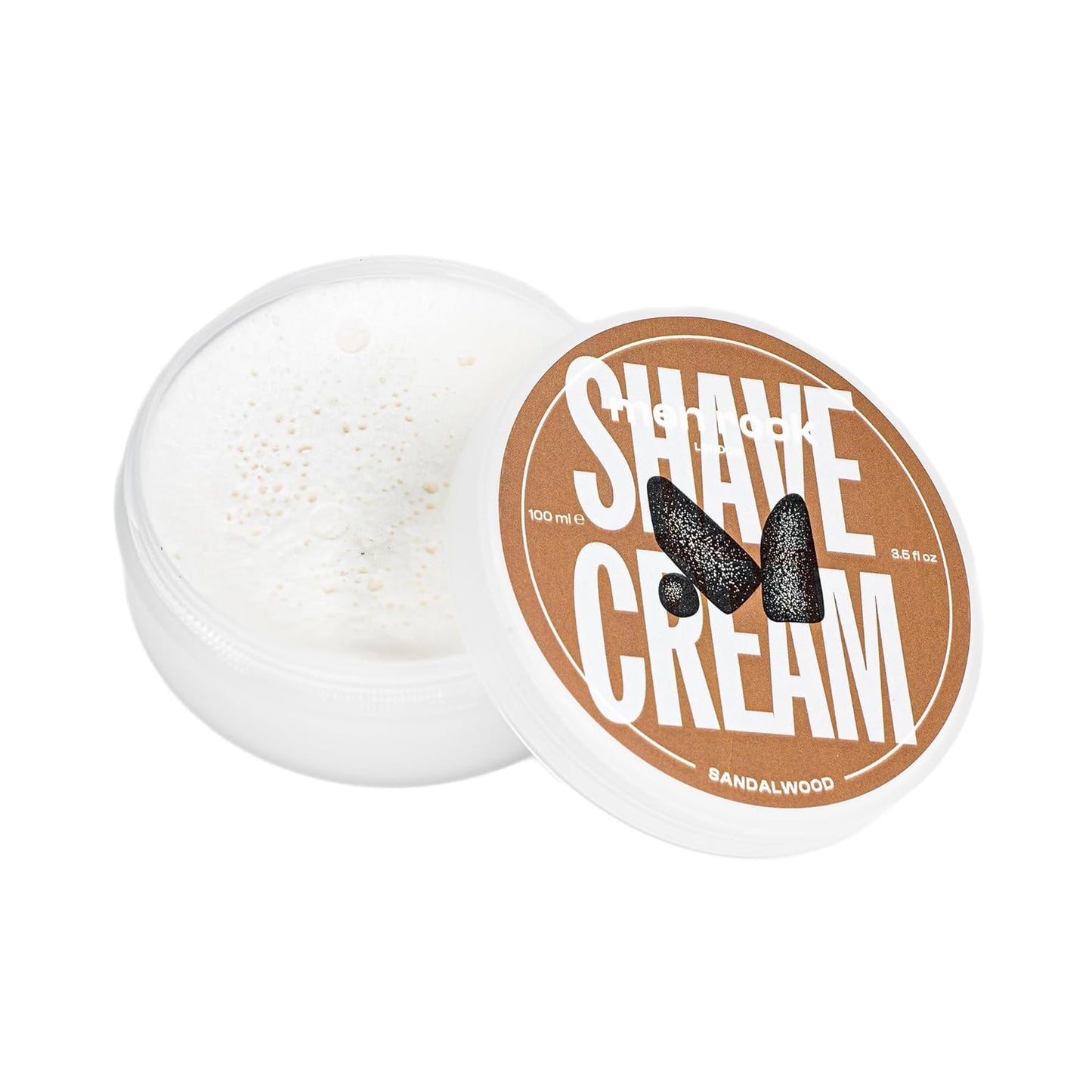 Men Rock Shave Cream - Sandalwood - Mens Shaving Cream - Moisturizing Shaving Foam for Men - Non-Drying Formula - Cruelty-Free - 3.5 oz