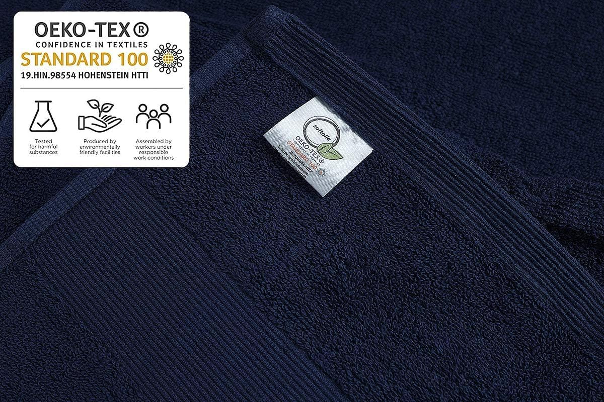 Softolle Luxury Bath Towels Set of 4 (27” x 54”) | Towels for Bathroom | Super Soft | Highly Absorbent Towels for Home, Spa, Gym (Navy Blue)