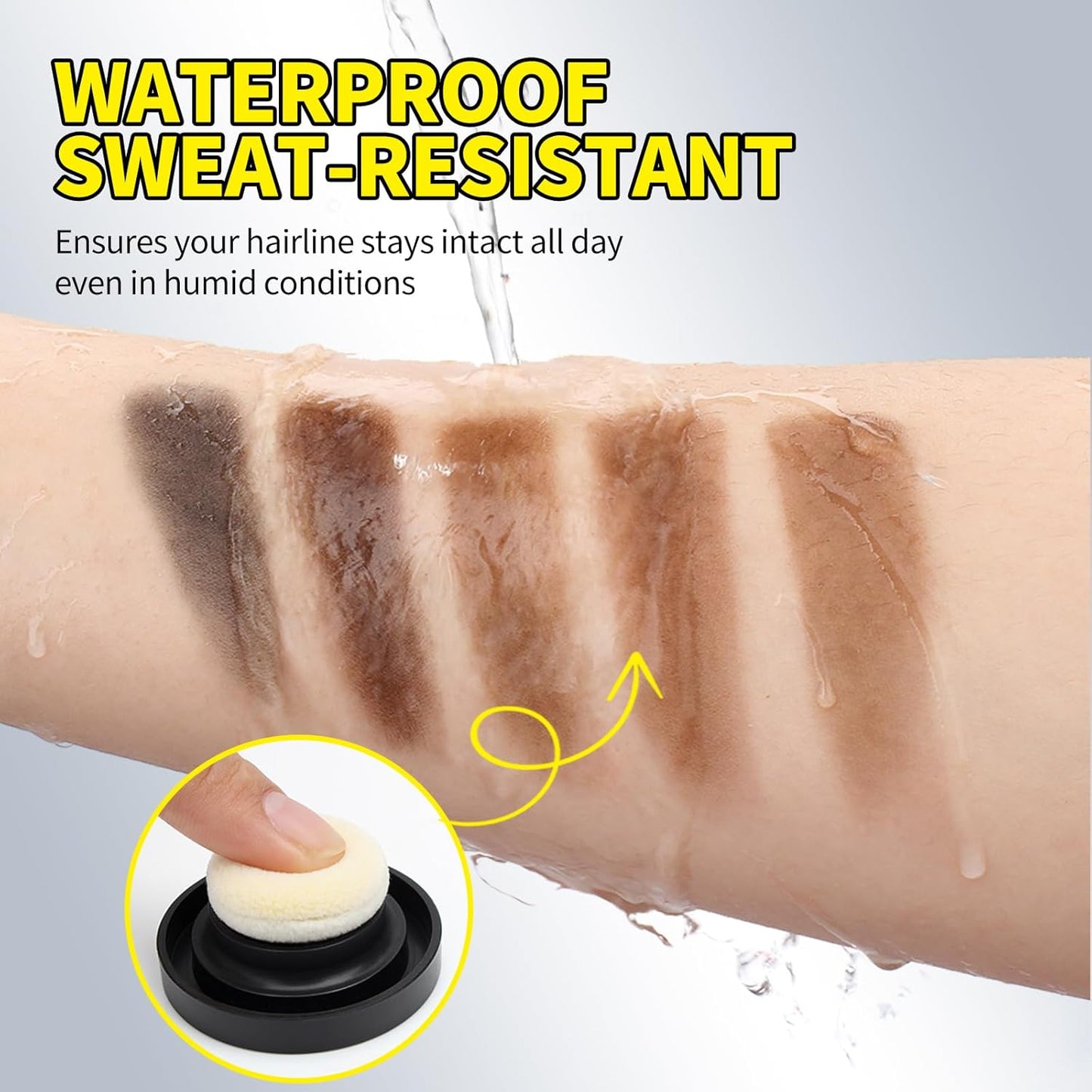 Sevich Hairline Powder 10g with Brush, Instantly Conceals Hair Loss & Thinning & Gray, 48H Waterproof Root Touch Up Powder, Natural Hair Shadow Toppers for Women & Men, 1 Box = 2.5 Boxes,Brown