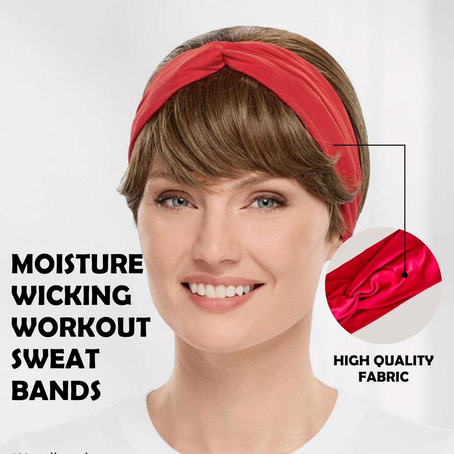 LOTUS78, Pack of 6 Wide Headbands for Women Non Slip, Fashionable Sports Hair Bands for Women's Hair, Soft Elastic Stretchy Head bands, Yoga Workout Headbands for Women Daily Fashion(Luxe)