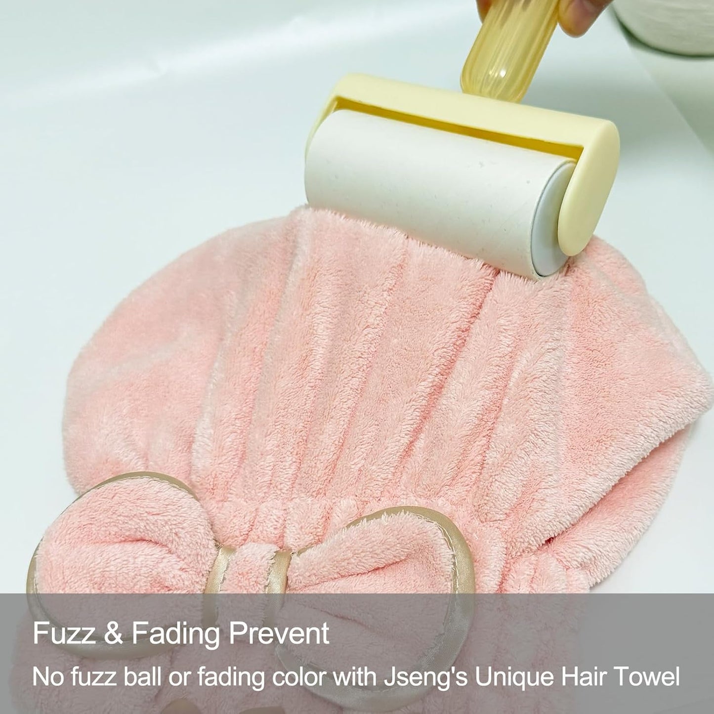 Jseng 3Packs Microfiber Hair Towel for Women - Quick-Drying, Super Absorbent Hair Wrap with Bow Design, Soft Hair Towel Turban for Curly Long Wet Hair