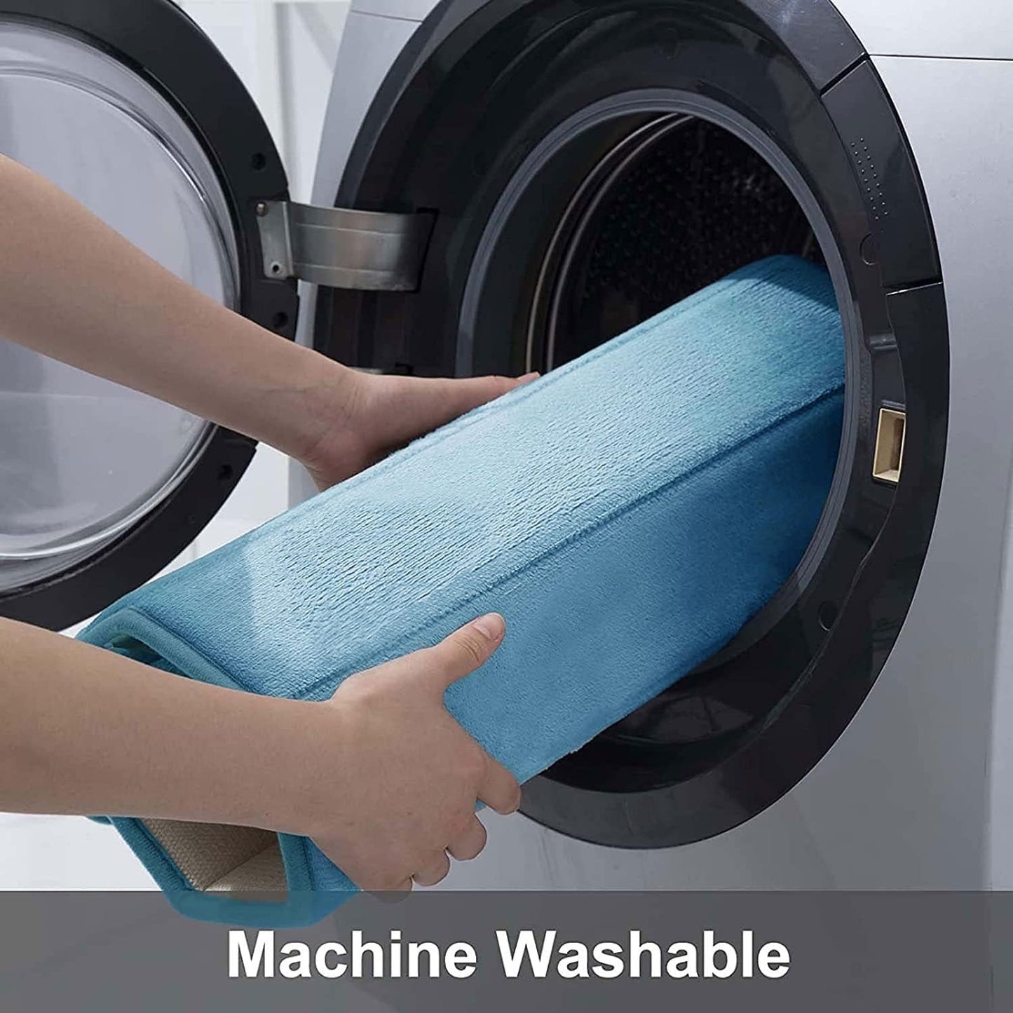 Buganda Memory Foam Bath Mat, 24" x 16", Ultra Soft and Non-Slip Bathroom Rugs, Water Absorbent and Machine Washable Bath Rug for Bathroom, Shower, and Tub, Blue