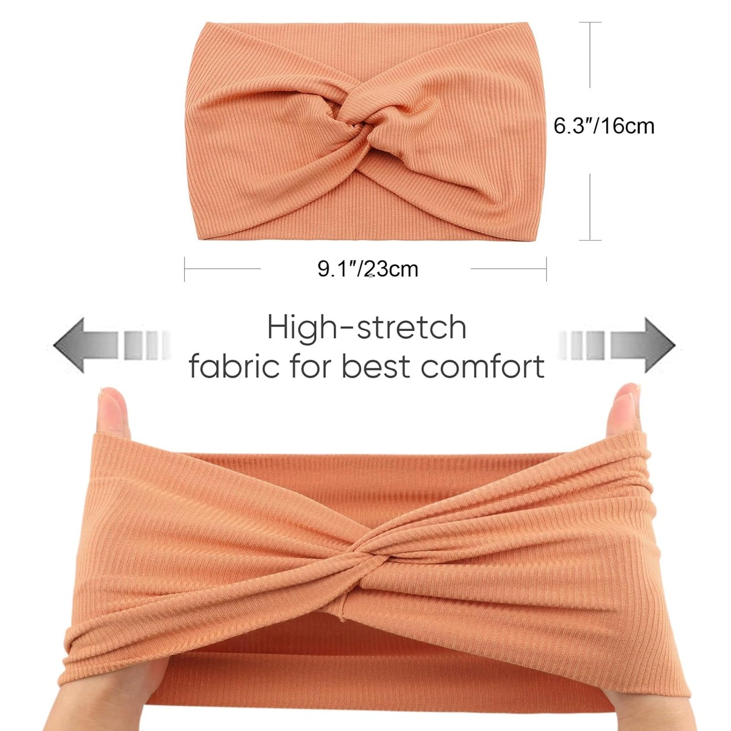 DRESHOW 4 Pack Turban Headbands for Women Wide Vintage Head Wraps Knotted Cute Hair Band Accessories