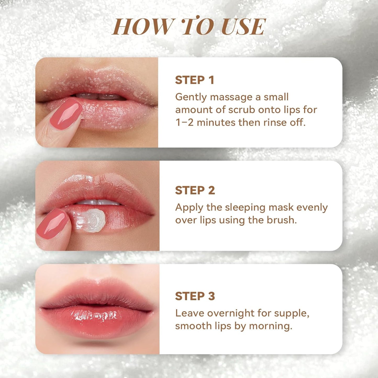 ANAI RUI Coconut Lip Scrub & Lip Mask Set with Shea Butter, Lip Scrubber Exfoliator Enriched with Vitamin E, Sugar Scrub for Dry Lips, Hydrating Lip Mask for Overnight Use, Christmas Gifts for teens