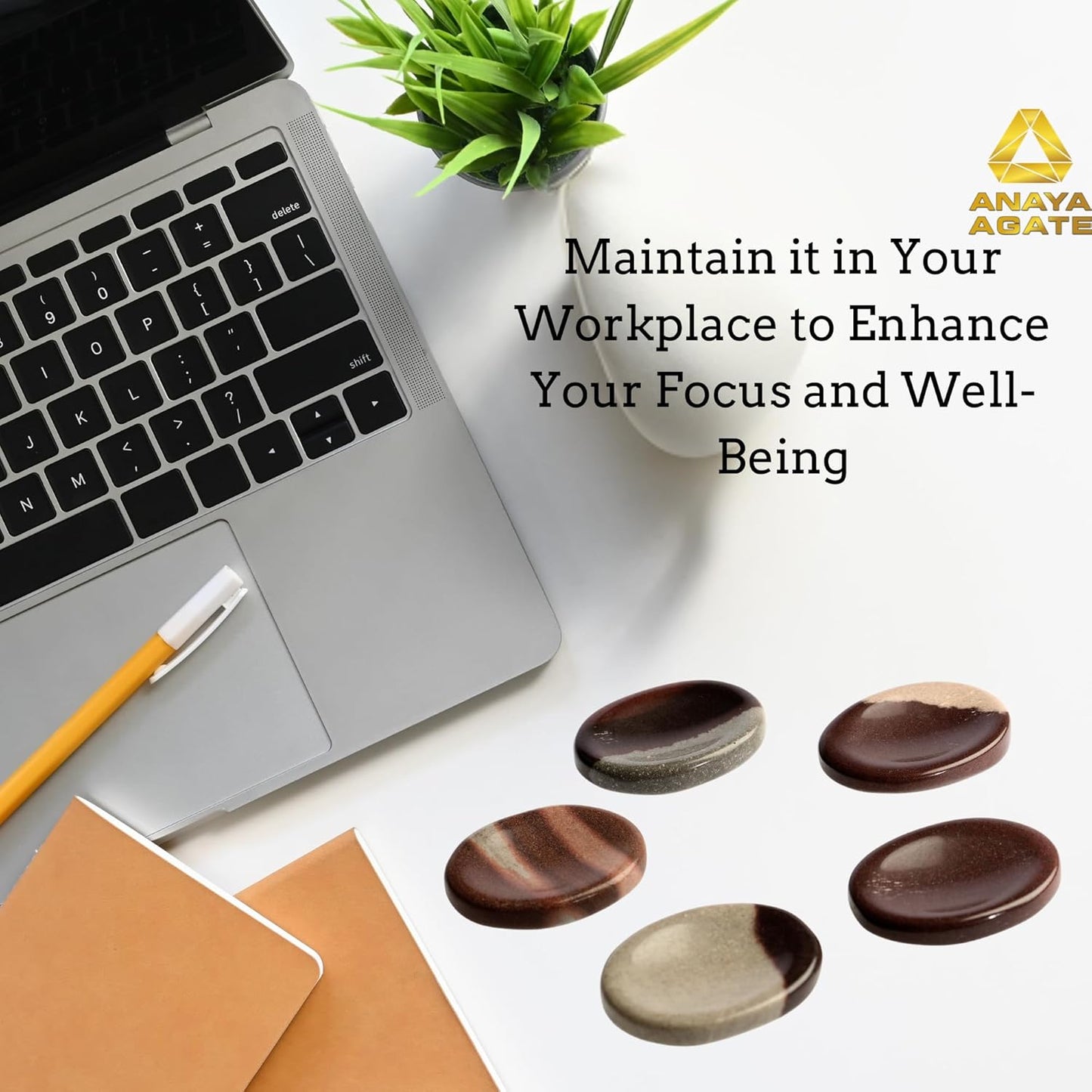 Narmada Shiva Lingam Worry Stones – Crystal Thumb Worry Stone for Anguish, Stress – Relaxing & Soothing Balance Stones for Meditation, Stress Relief – Healing Stones & Crystals for Men, Women