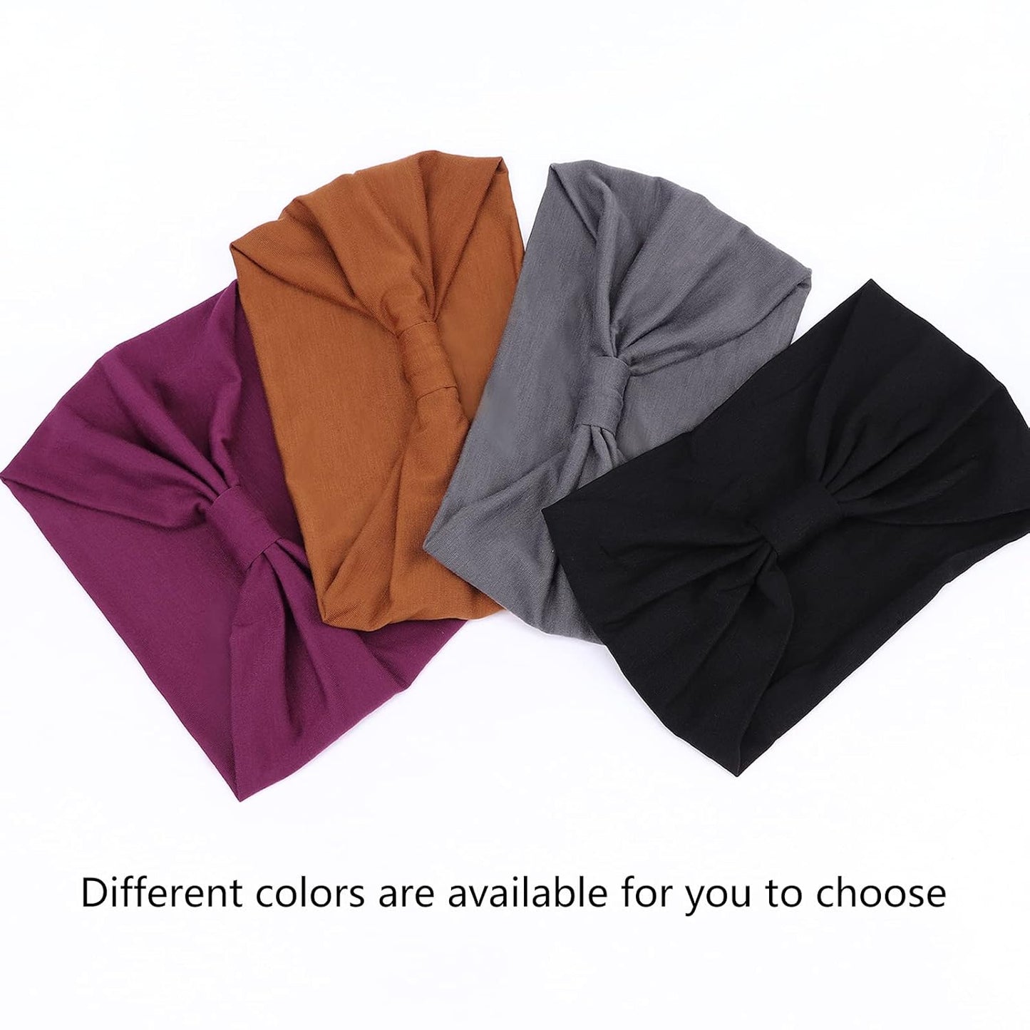 DRESHOW 4 Pack Turban Headbands for Women Wide Vintage Head Wraps Knotted Cute Hair Band Accessories