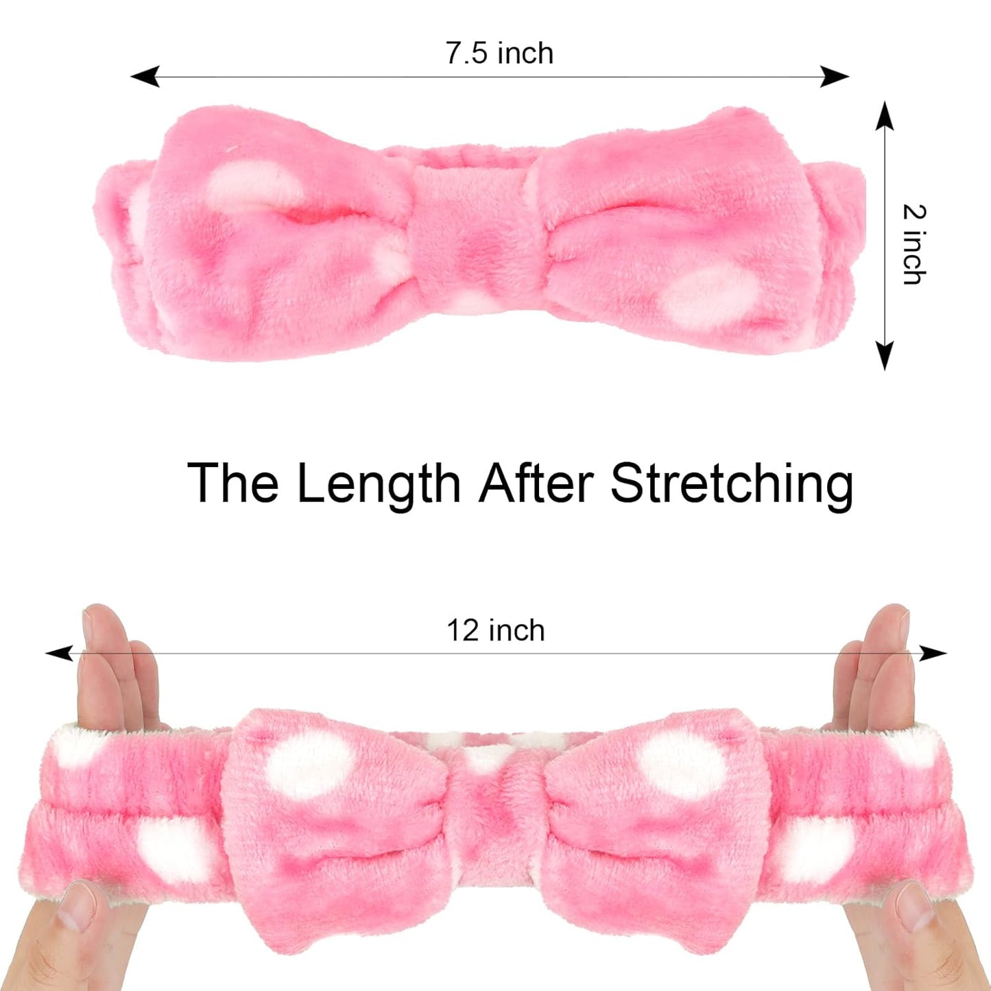 Casoty 6 Pcs Spa Headbands, Hair Holder for Washing Face, Soft Coral Fleece Facewash Headband, Bow Hair Bands, Beauty Headbands for Face Washing Shower Skin Care Yoga