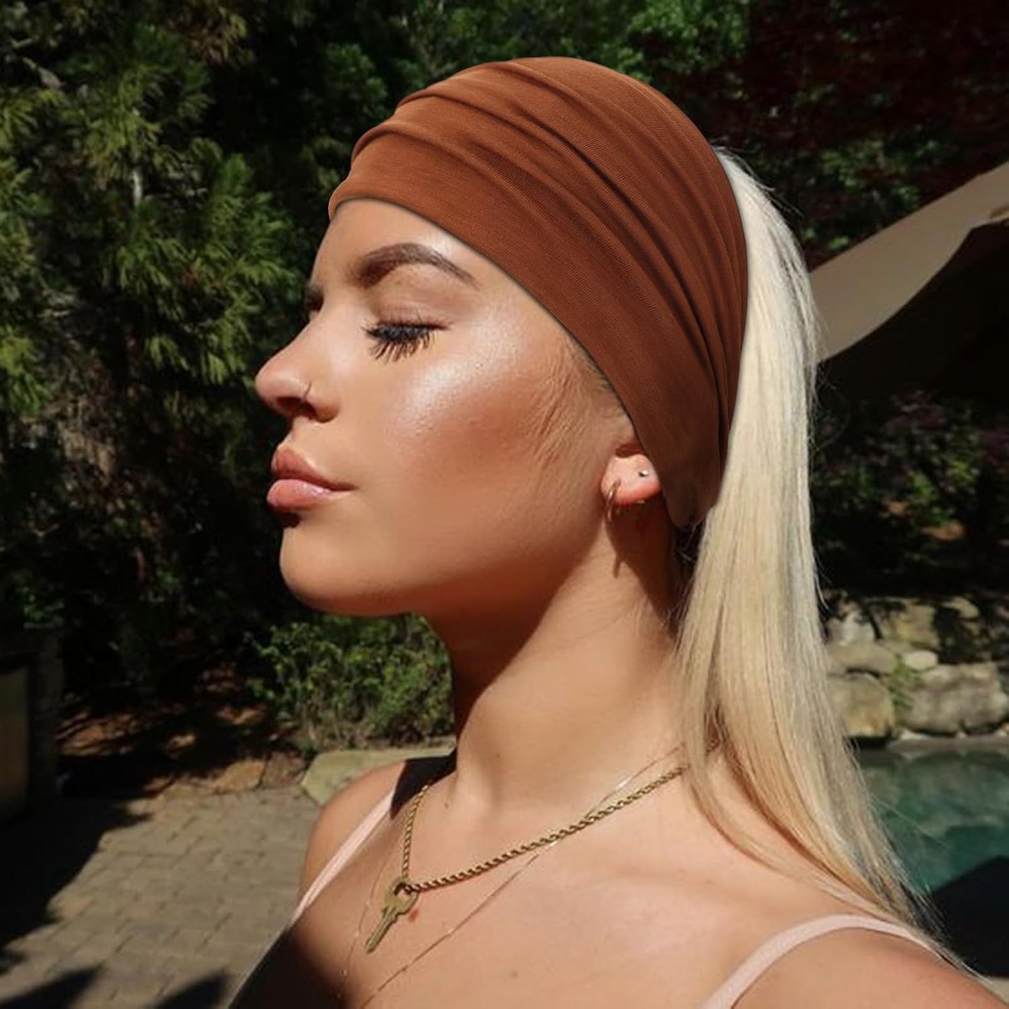 Extra Wide Headbands for Women Large Turban Headband Non Slip Boho Elastic Hairband Hair Twisted Knot Head Bands Accessories