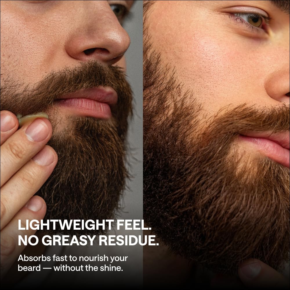 Beard Balm for Men – Beard Leave in Conditioner with Beeswax, Biotin & Keratin – Moustache and Beards Straightener – Use with Wash, Oil, and Mustache Wax – For Growth, Grooming, Shaping – 2 Oz