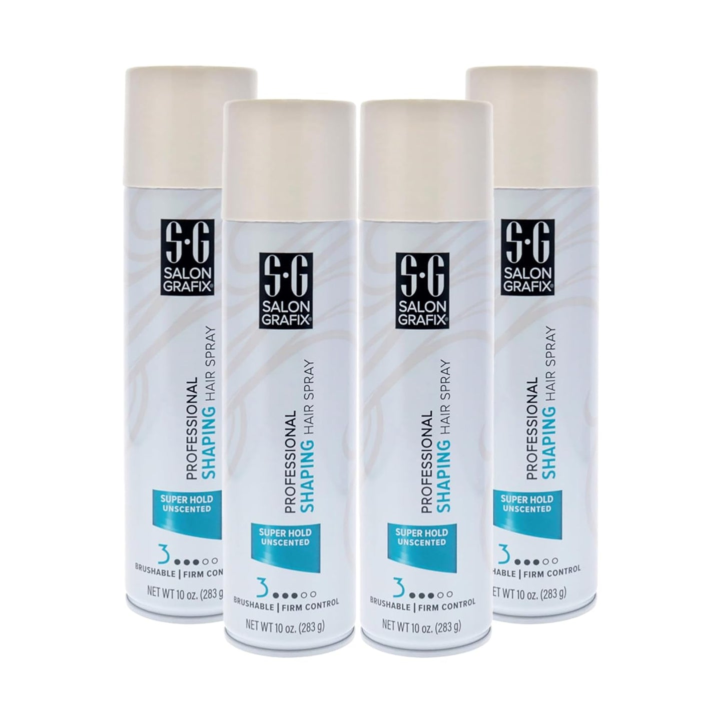 Salon Grafix Shaping Hair Spray - Flexible and Brushable - Hairspray for Women and Men - Professional Quality Results - Super Hold Unscented - 4 pc.