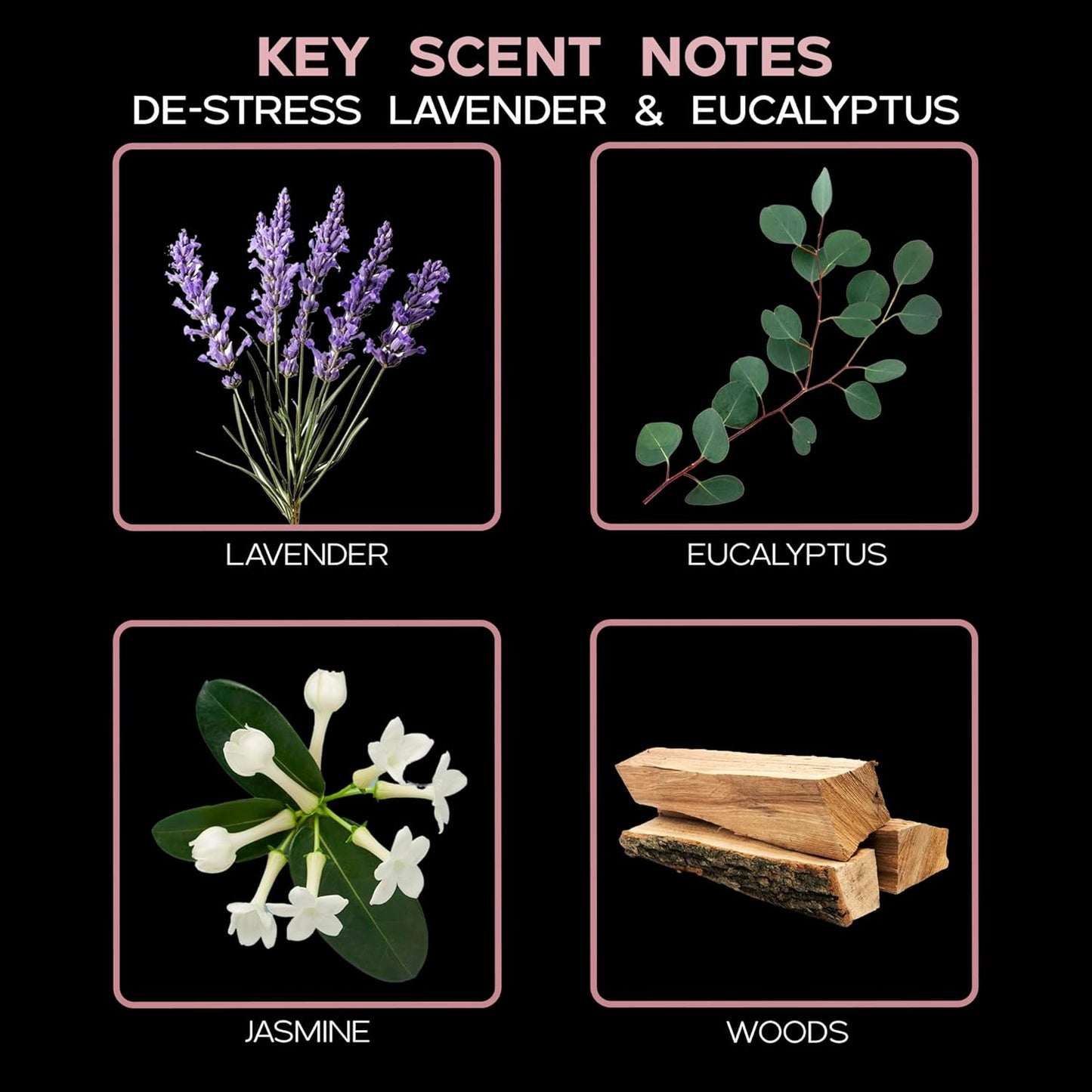 LOVSPA Reed Diffuser Set, DE-Stress Lavender Eucalyptus Scented Oil Diffuser with Sticks, Home Fragrance Accessories for Bathroom Shelf Decor, Aroma Diffusers for Home or Office Desk, USA Made