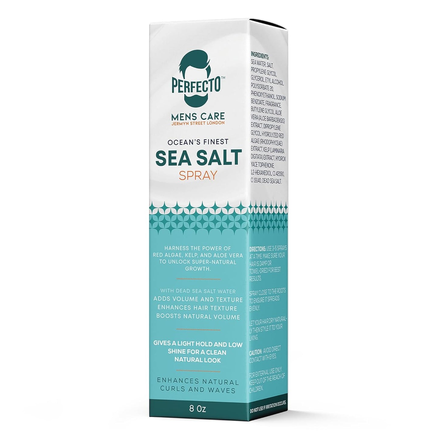 Perfecto Sea Salt Spray for Men Hair Care Spray with Kelp, Natural Sea Salt Hair Texturizing For Men & Women, Adds Instant Volume, Texture, Thickness, & Light Hold Thickening Hair Spray Added Volume